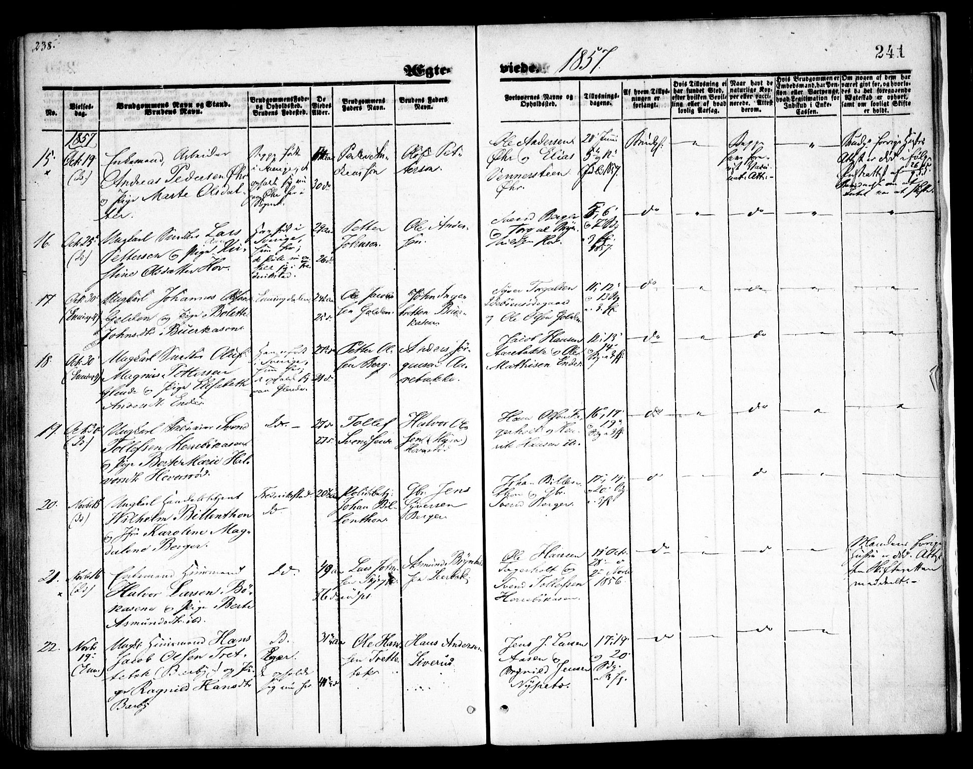 Idd prestekontor Kirkebøker, AV/SAO-A-10911/F/Fc/L0004a: Parish register (official) no. III 4A, 1848-1860, p. 241