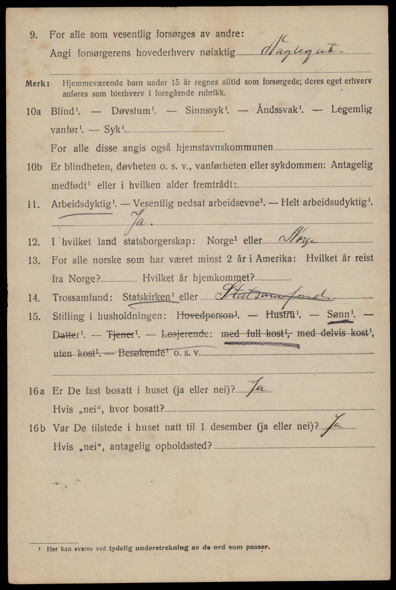 SAT, 1920 census for Trondheim, 1920, p. 137961