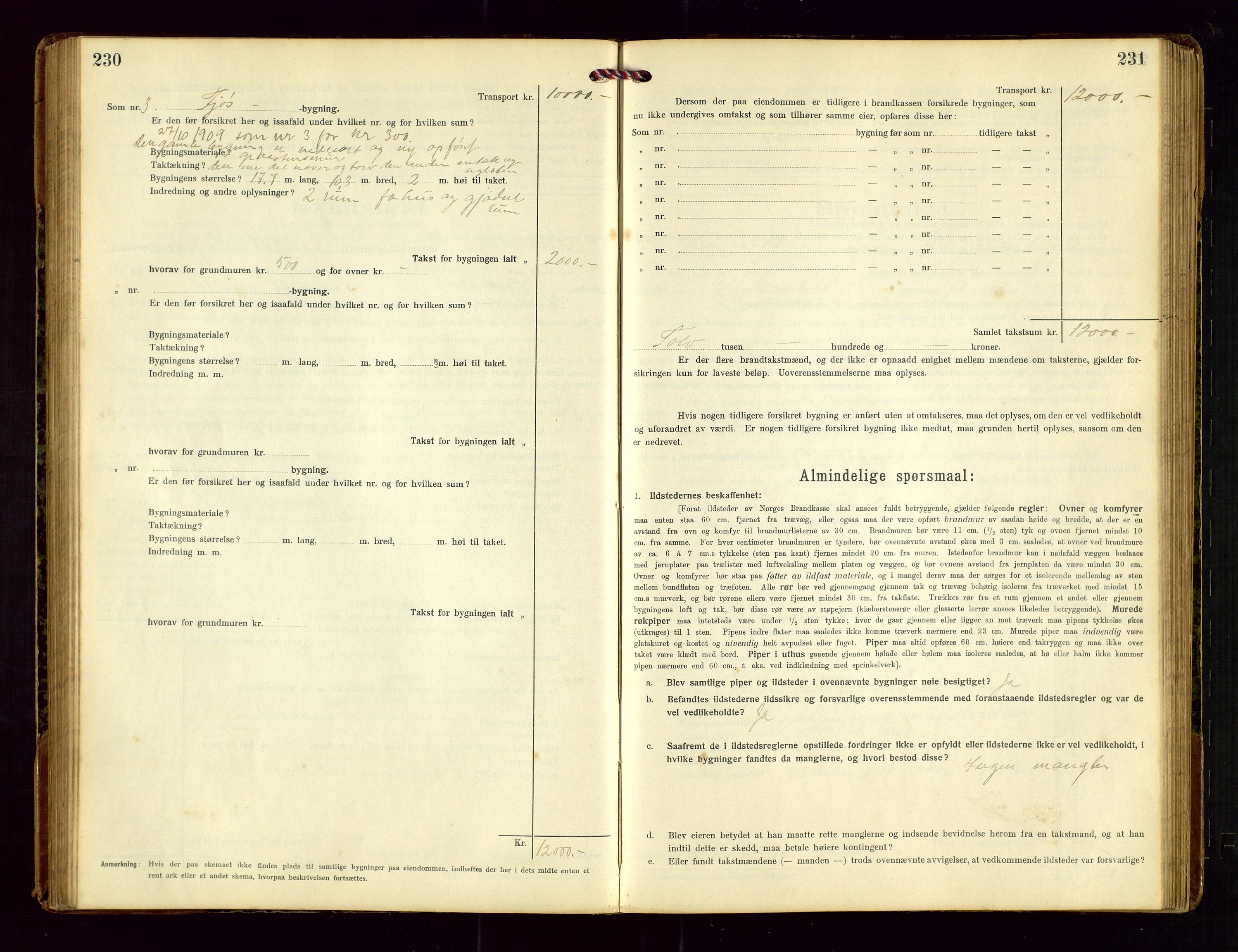 Heskestad lensmannskontor, AV/SAST-A-100304/Gob/L0002: "Brandtakstprotokol", 1915-1922, p. 230-231