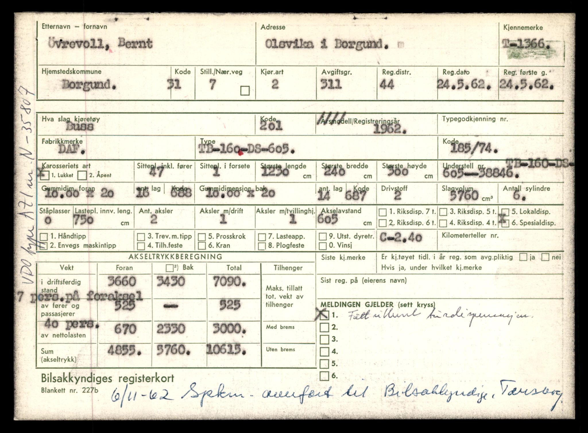 Møre og Romsdal vegkontor - Ålesund trafikkstasjon, AV/SAT-A-4099/F/Fe/L0012: Registreringskort for kjøretøy T 1290 - T 1450, 1927-1998, p. 1654