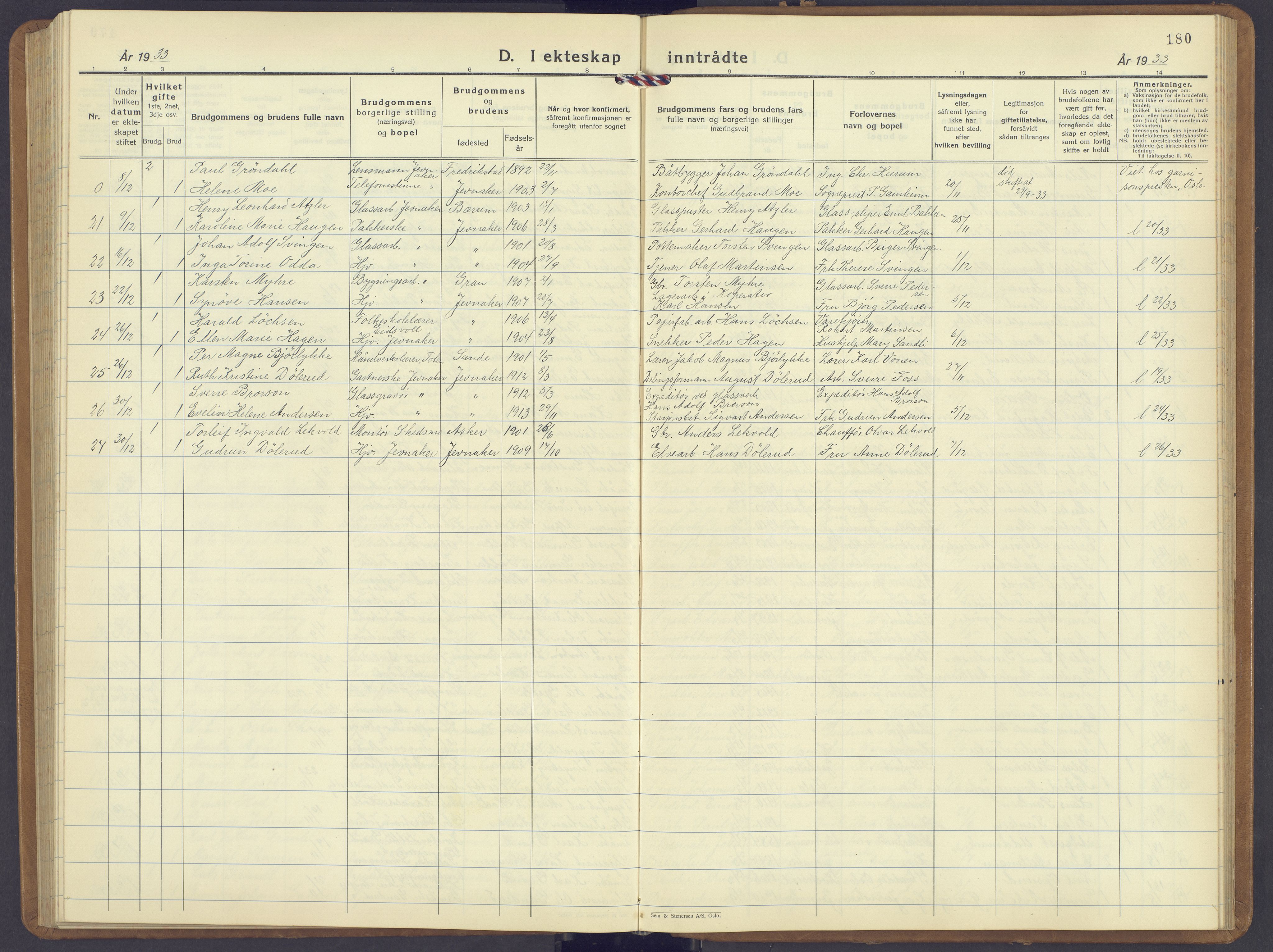 Jevnaker prestekontor, SAH/PREST-116/H/Ha/Hab/L0006: Parish register (copy) no. 6, 1930-1945, p. 180