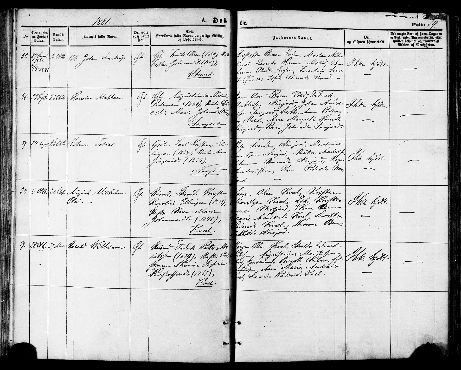 Ministerialprotokoller, klokkerbøker og fødselsregistre - Nordland, SAT/A-1459/846/L0645: Parish register (official) no. 846A03, 1872-1886, p. 79