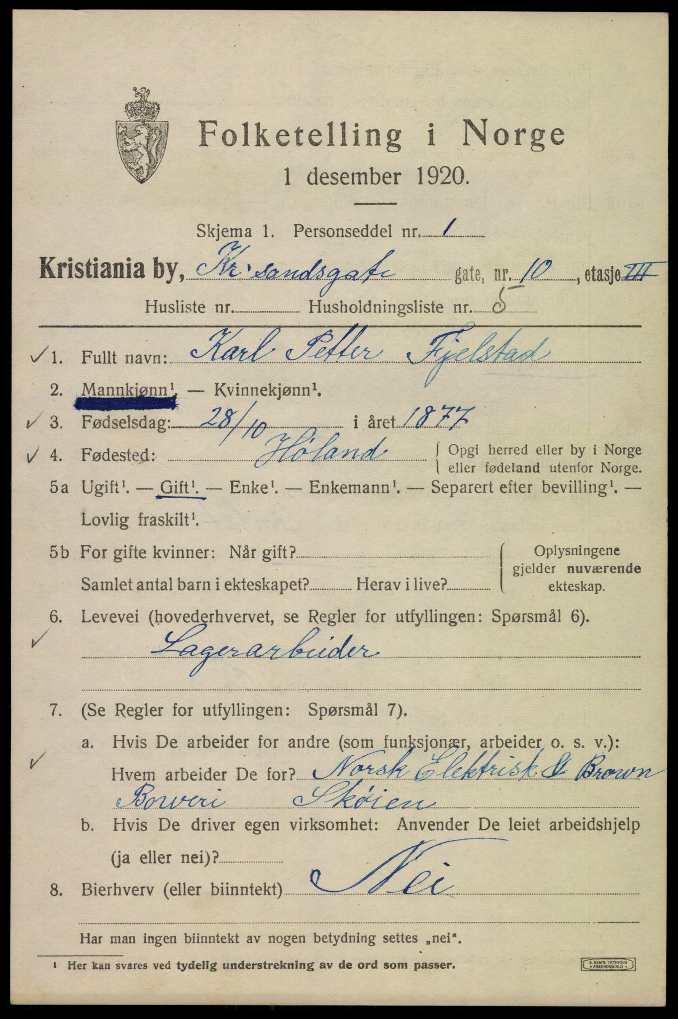 SAO, 1920 census for Kristiania, 1920, p. 352365