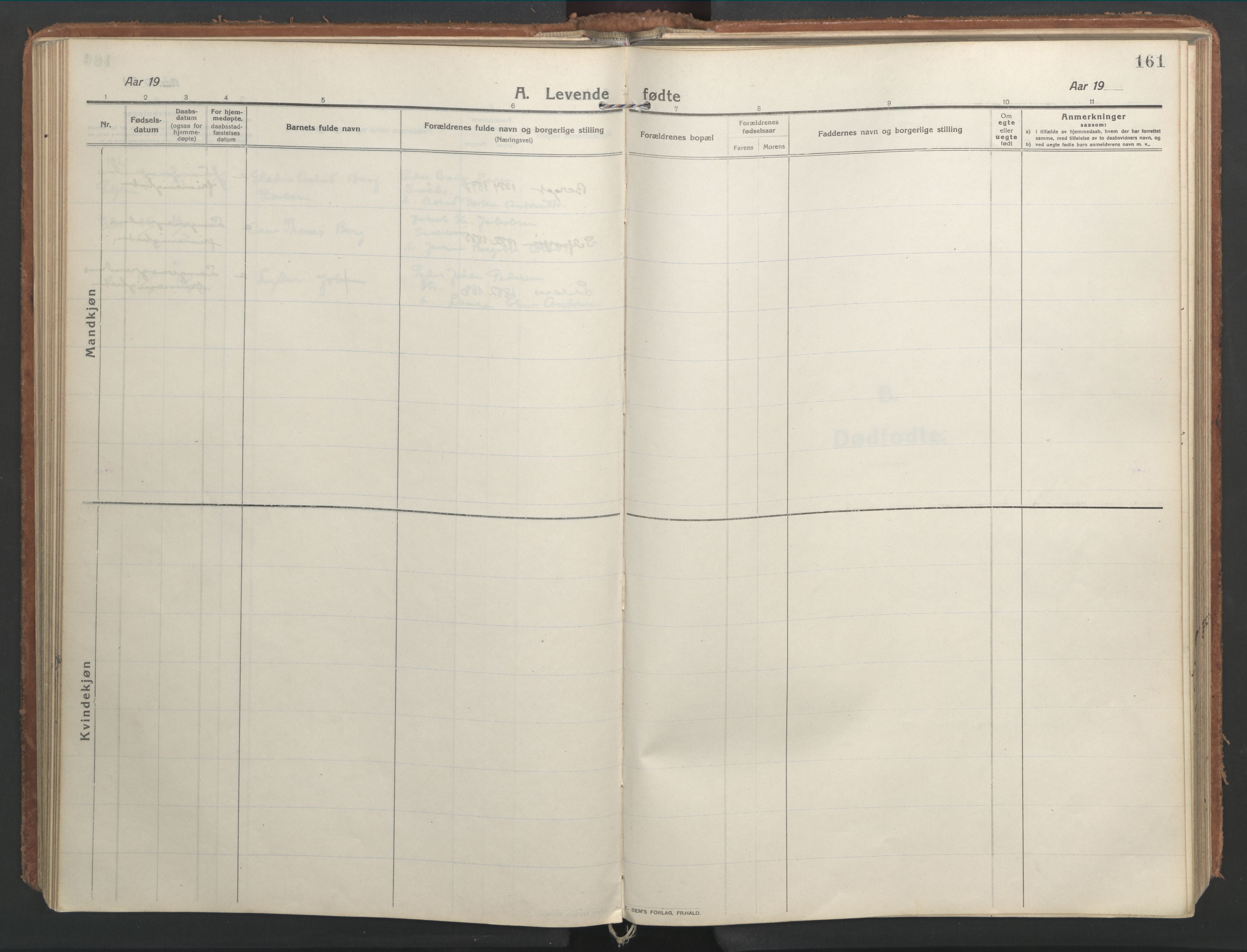 Ministerialprotokoller, klokkerbøker og fødselsregistre - Nordland, SAT/A-1459/827/L0404: Parish register (official) no. 827A16, 1912-1925, p. 161