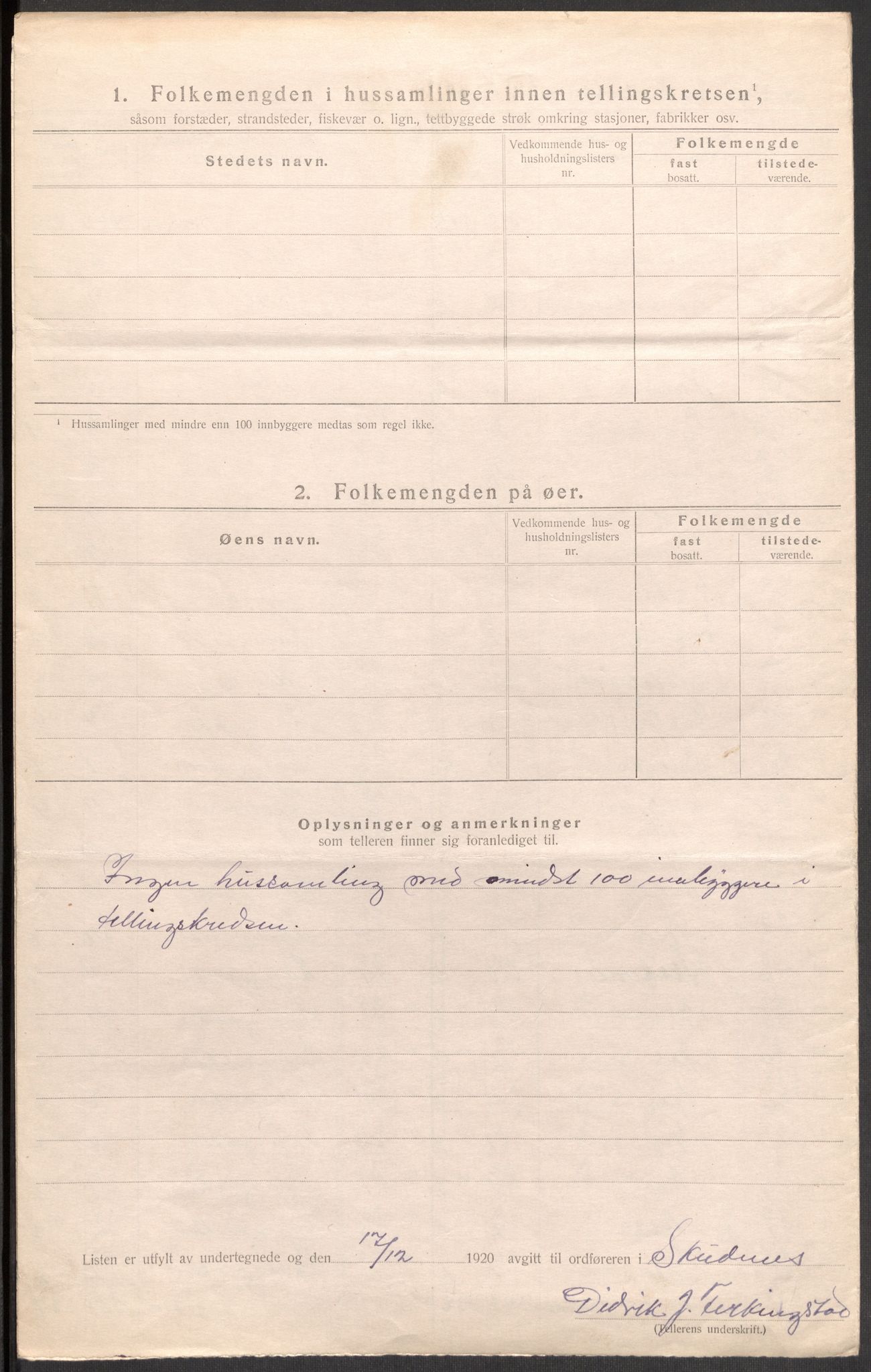 SAST, 1920 census for Skudenes, 1920, p. 32