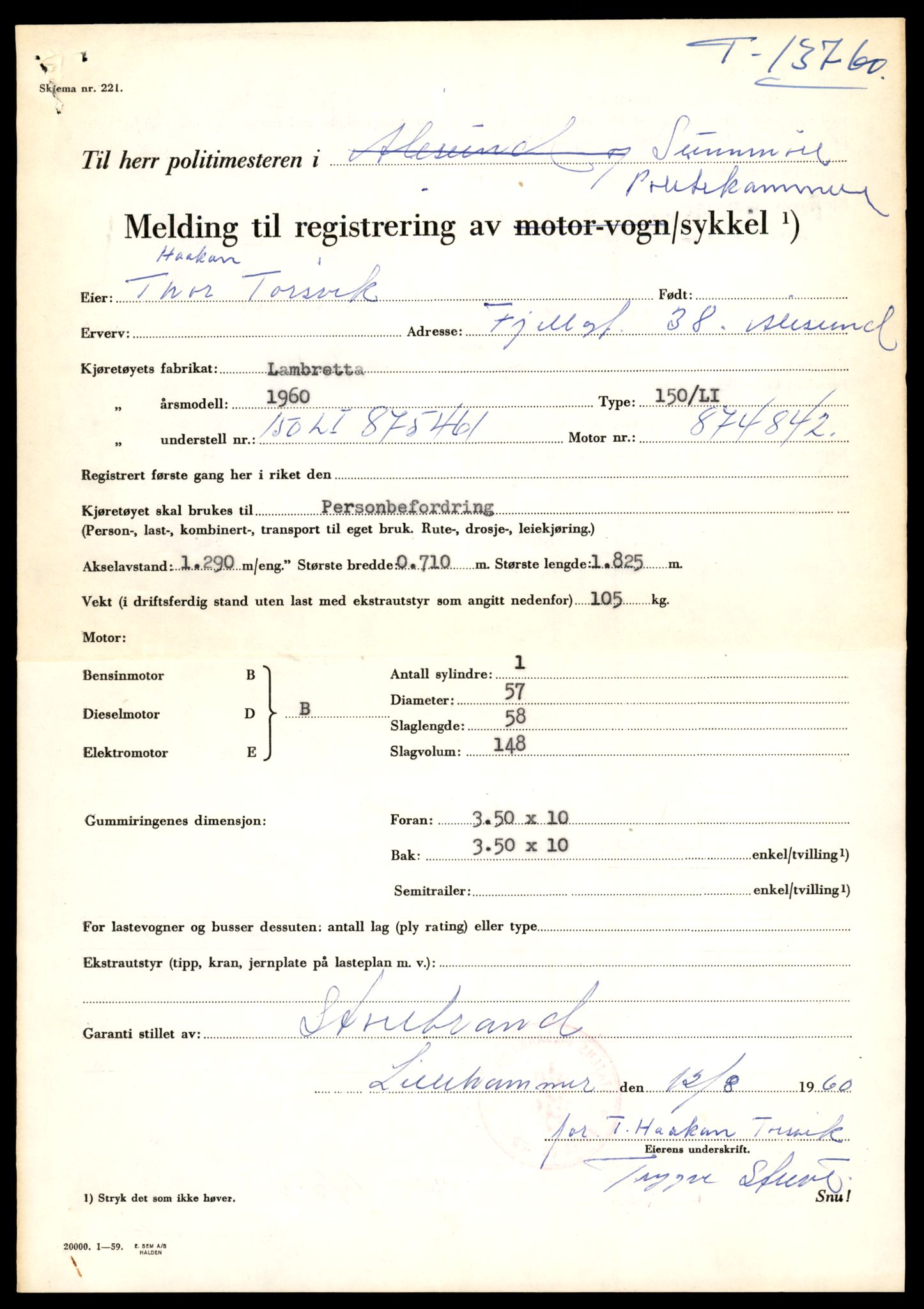 Møre og Romsdal vegkontor - Ålesund trafikkstasjon, AV/SAT-A-4099/F/Fe/L0041: Registreringskort for kjøretøy T 13710 - T 13905, 1927-1998, p. 899