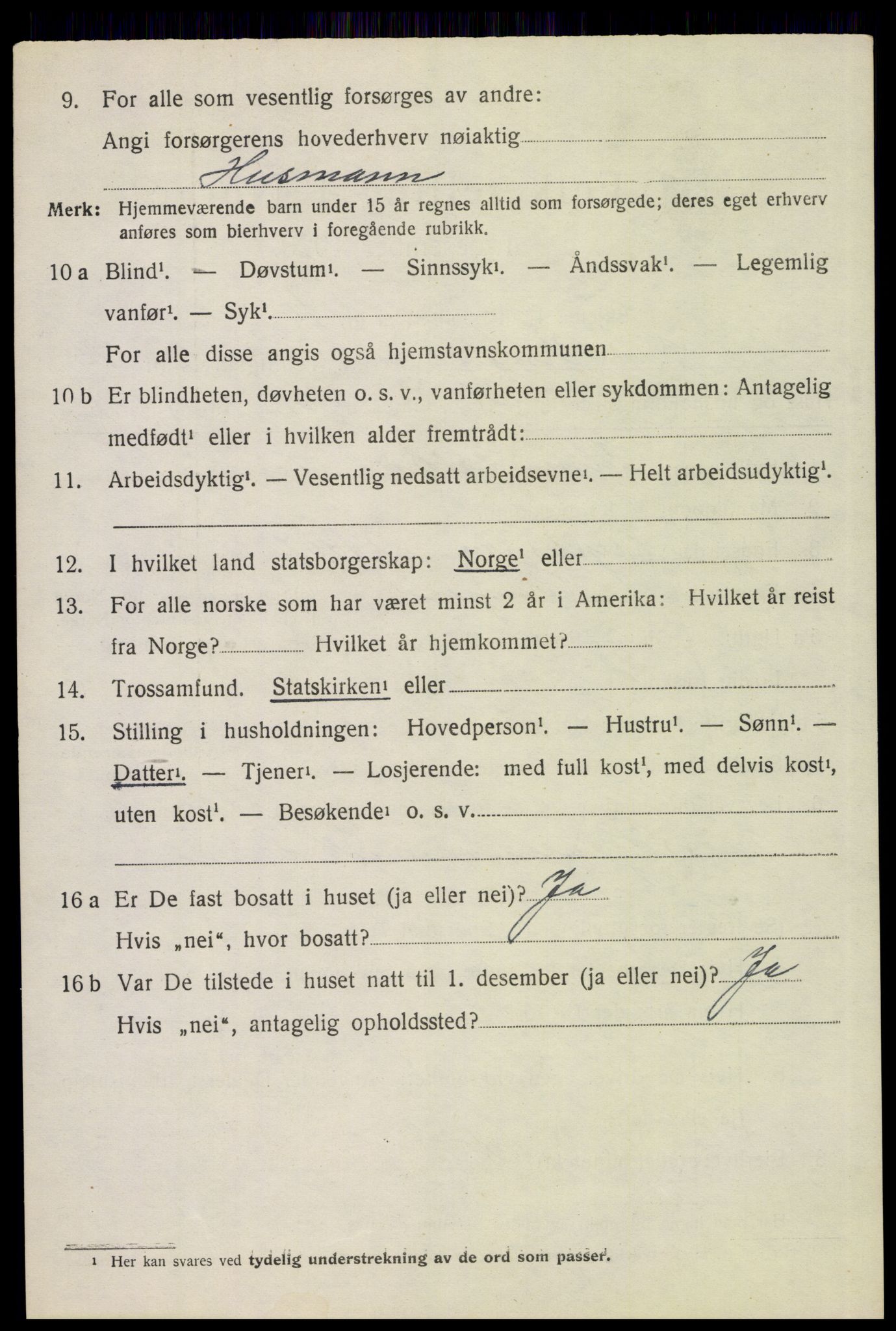 SAH, 1920 census for Vinger, 1920, p. 11611