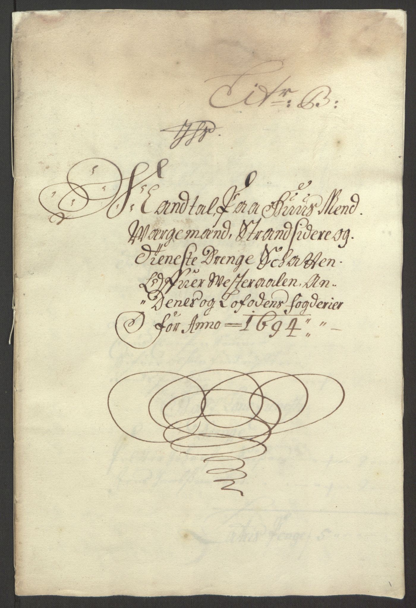 Rentekammeret inntil 1814, Reviderte regnskaper, Fogderegnskap, RA/EA-4092/R67/L4677: Fogderegnskap Vesterålen, Andenes og Lofoten, 1694-1695, p. 53