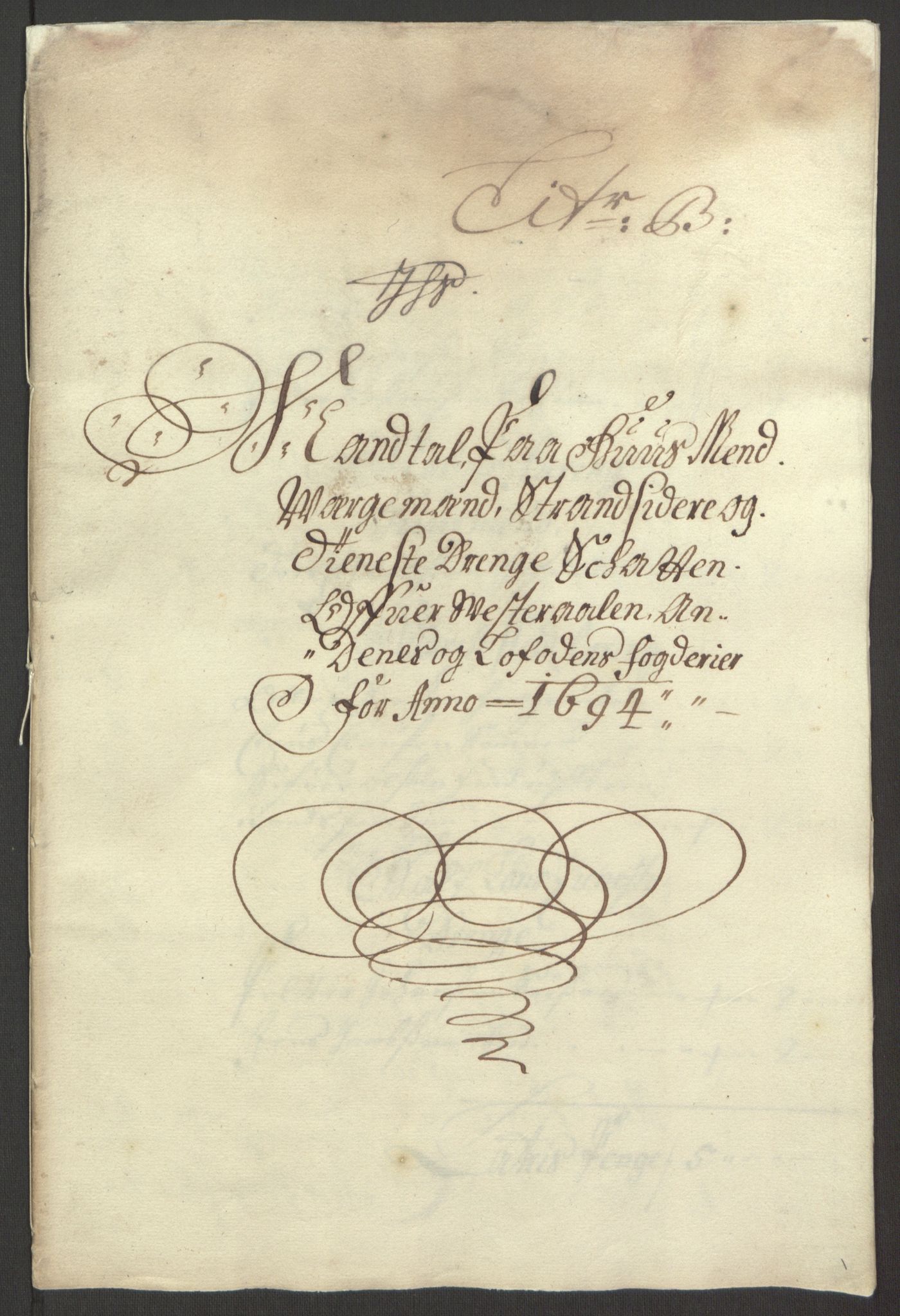 Rentekammeret inntil 1814, Reviderte regnskaper, Fogderegnskap, AV/RA-EA-4092/R67/L4677: Fogderegnskap Vesterålen, Andenes og Lofoten, 1694-1695, p. 53