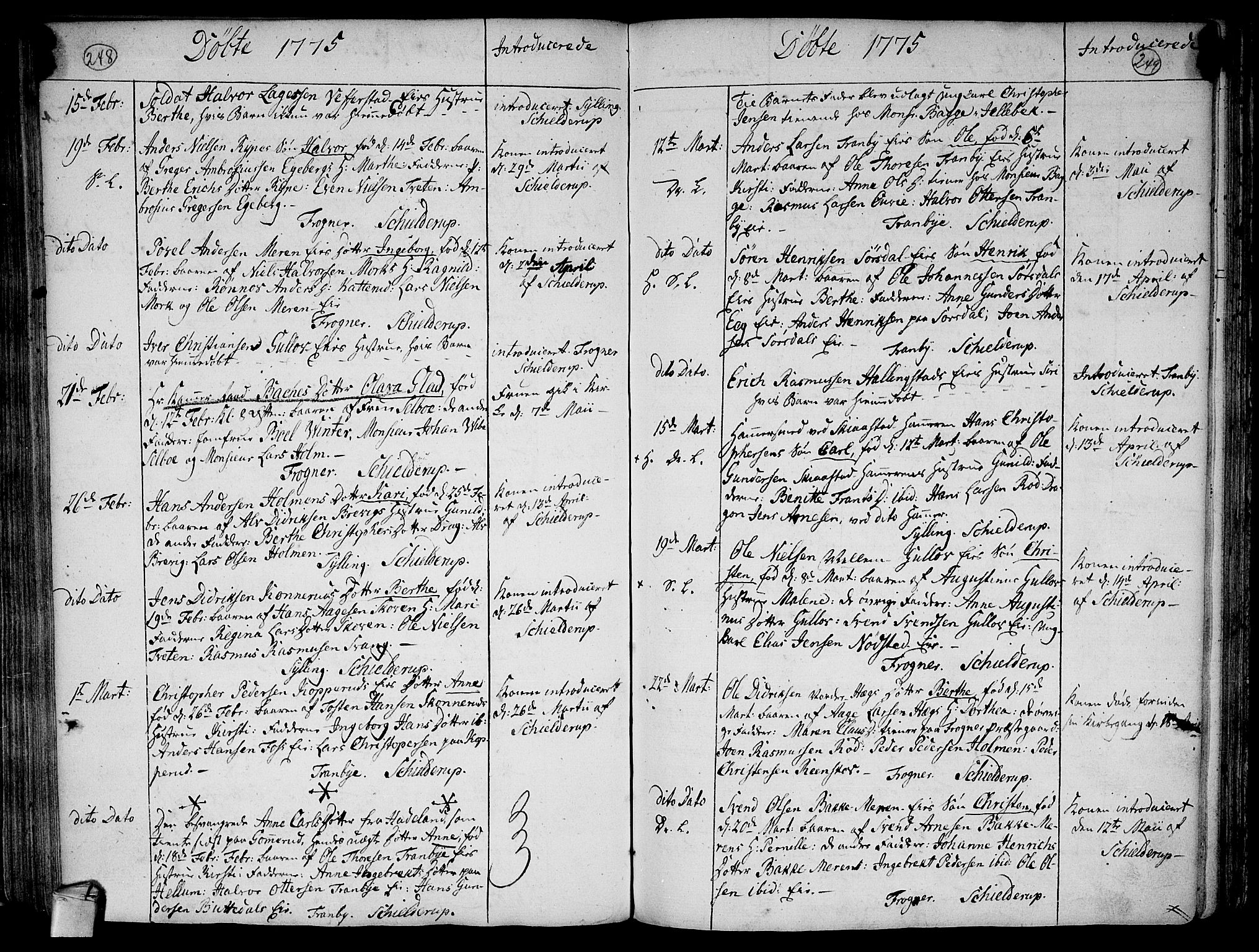 Lier kirkebøker, SAKO/A-230/F/Fa/L0005: Parish register (official) no. I 5, 1764-1777, p. 248-249