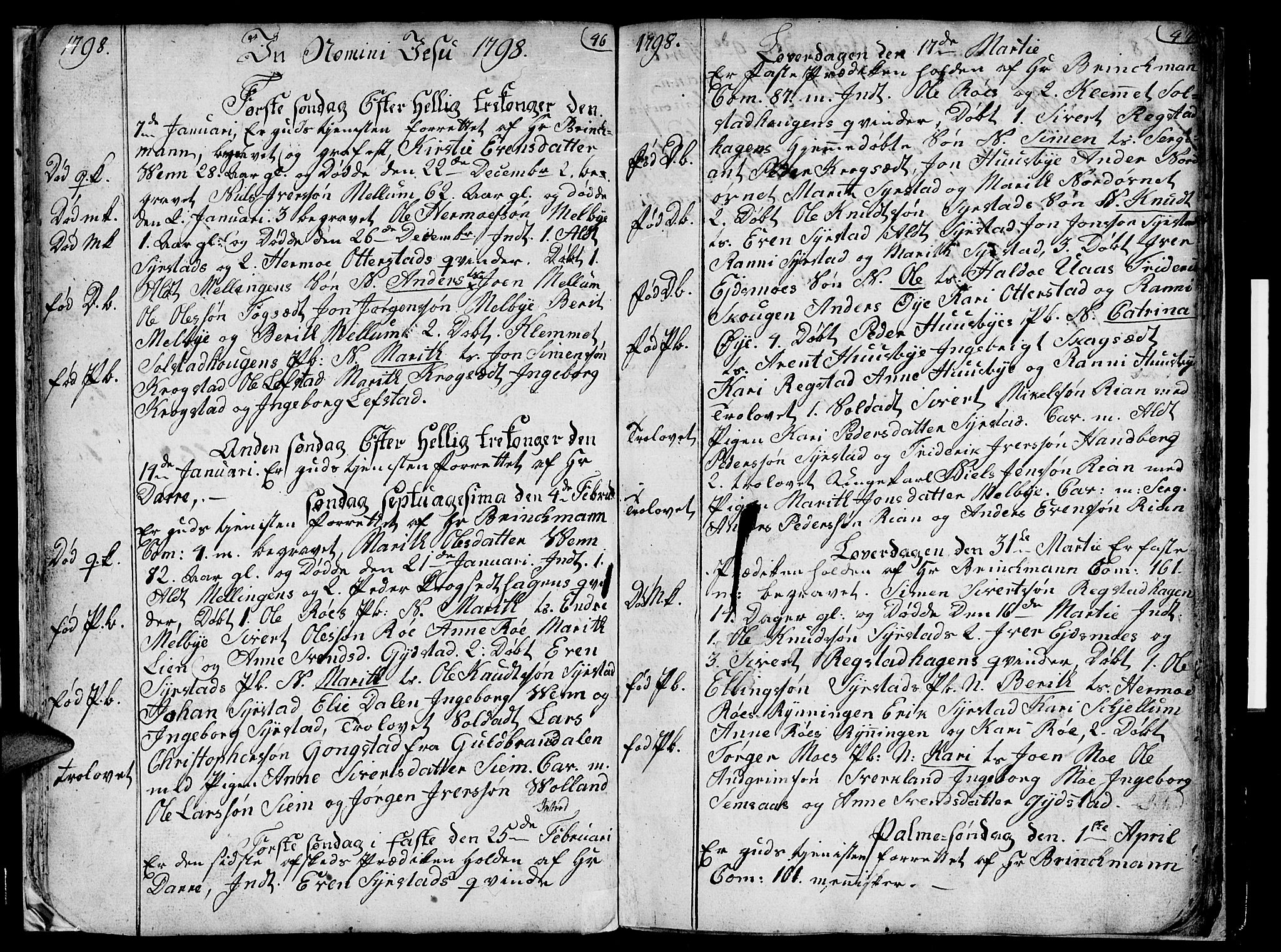 Ministerialprotokoller, klokkerbøker og fødselsregistre - Sør-Trøndelag, SAT/A-1456/667/L0794: Parish register (official) no. 667A02, 1791-1816, p. 46-47