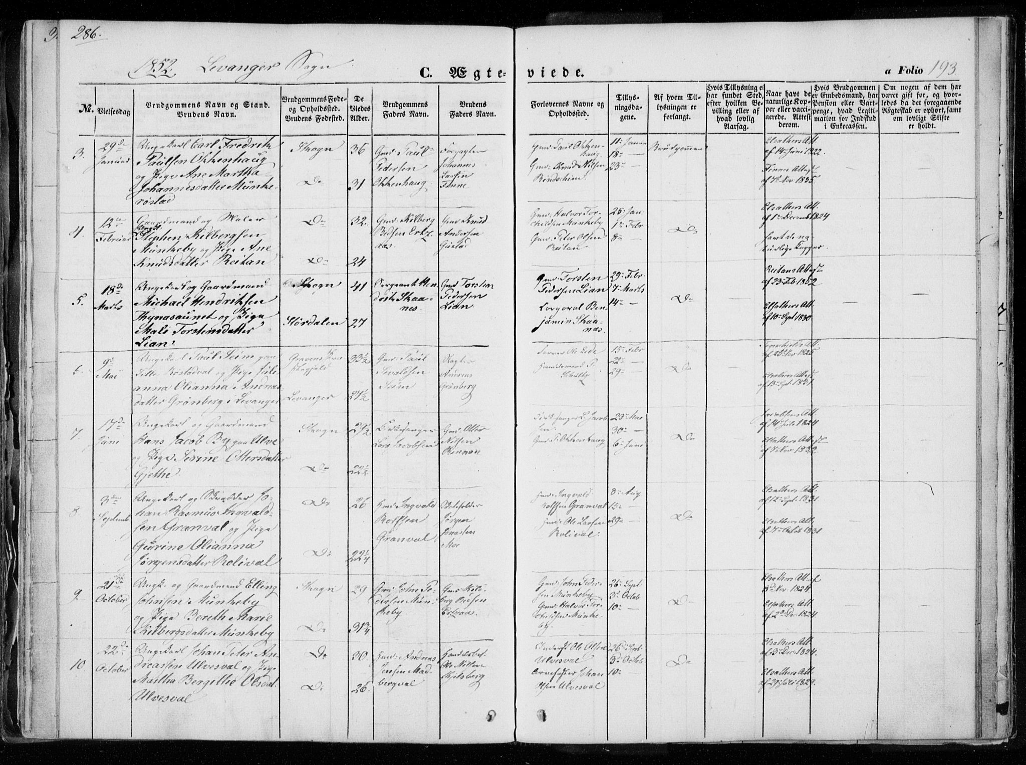 Ministerialprotokoller, klokkerbøker og fødselsregistre - Nord-Trøndelag, SAT/A-1458/720/L0183: Parish register (official) no. 720A01, 1836-1855, p. 193