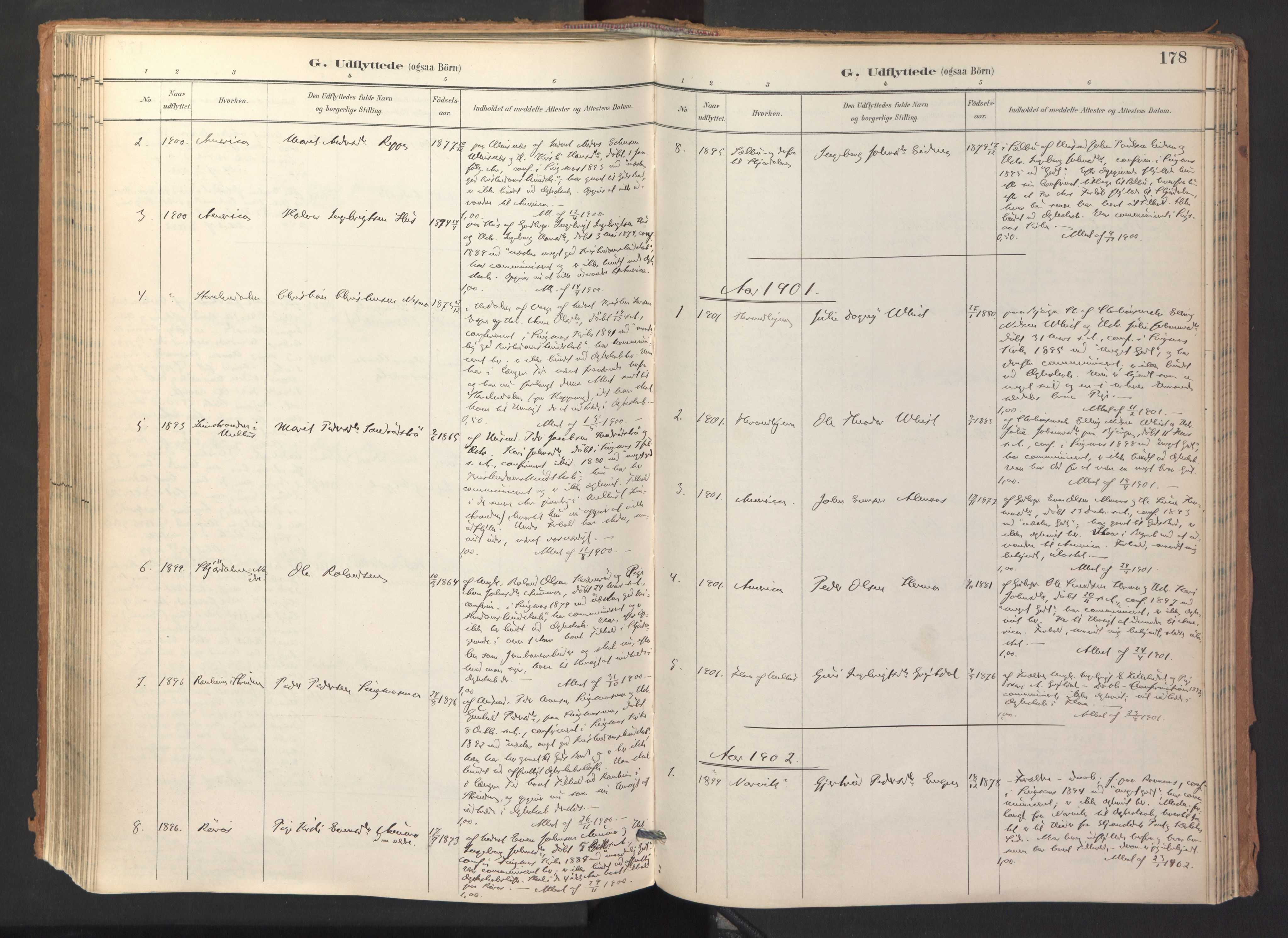 Ministerialprotokoller, klokkerbøker og fødselsregistre - Sør-Trøndelag, SAT/A-1456/688/L1025: Parish register (official) no. 688A02, 1891-1909, p. 178