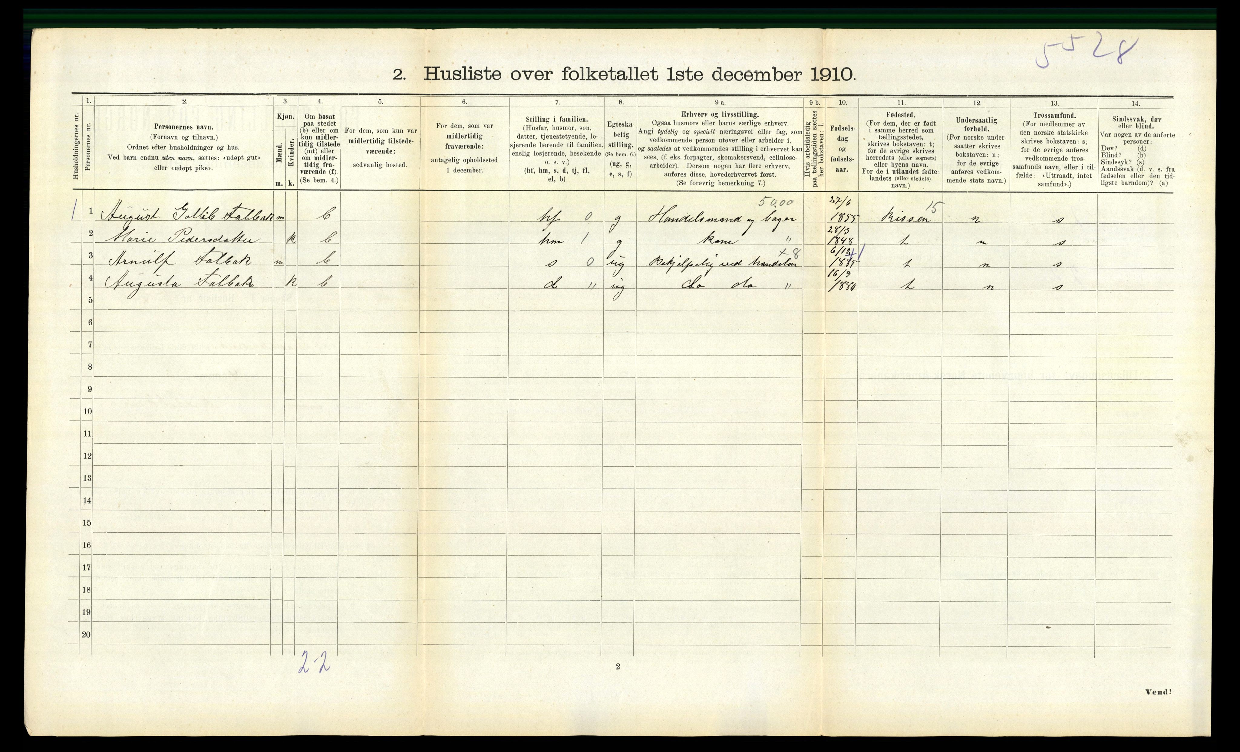 RA, 1910 census for Stadsbygd, 1910, p. 400