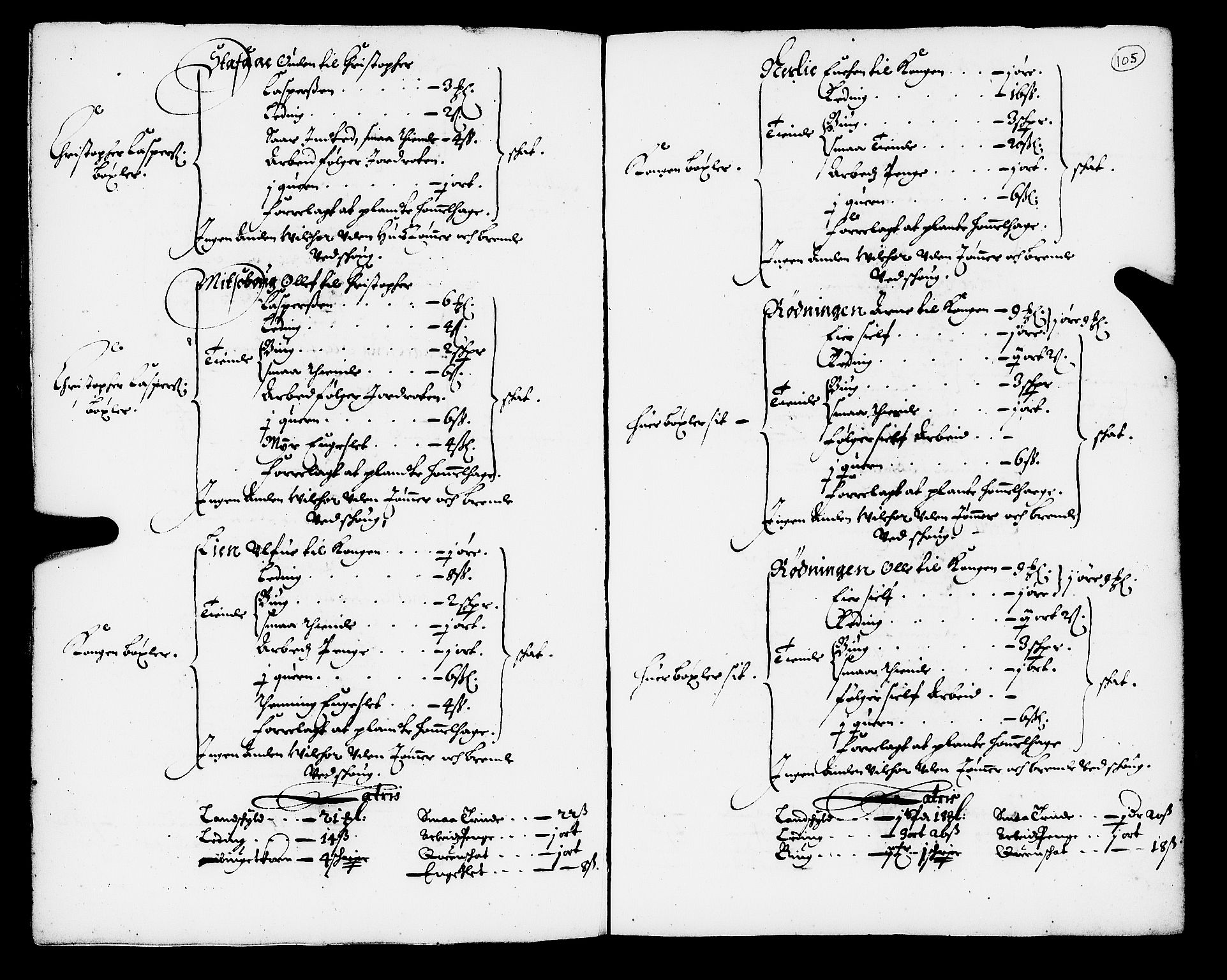 Rentekammeret inntil 1814, Realistisk ordnet avdeling, AV/RA-EA-4070/N/Nb/Nba/L0050: Orkdal fogderi, 1666, p. 104b-105a