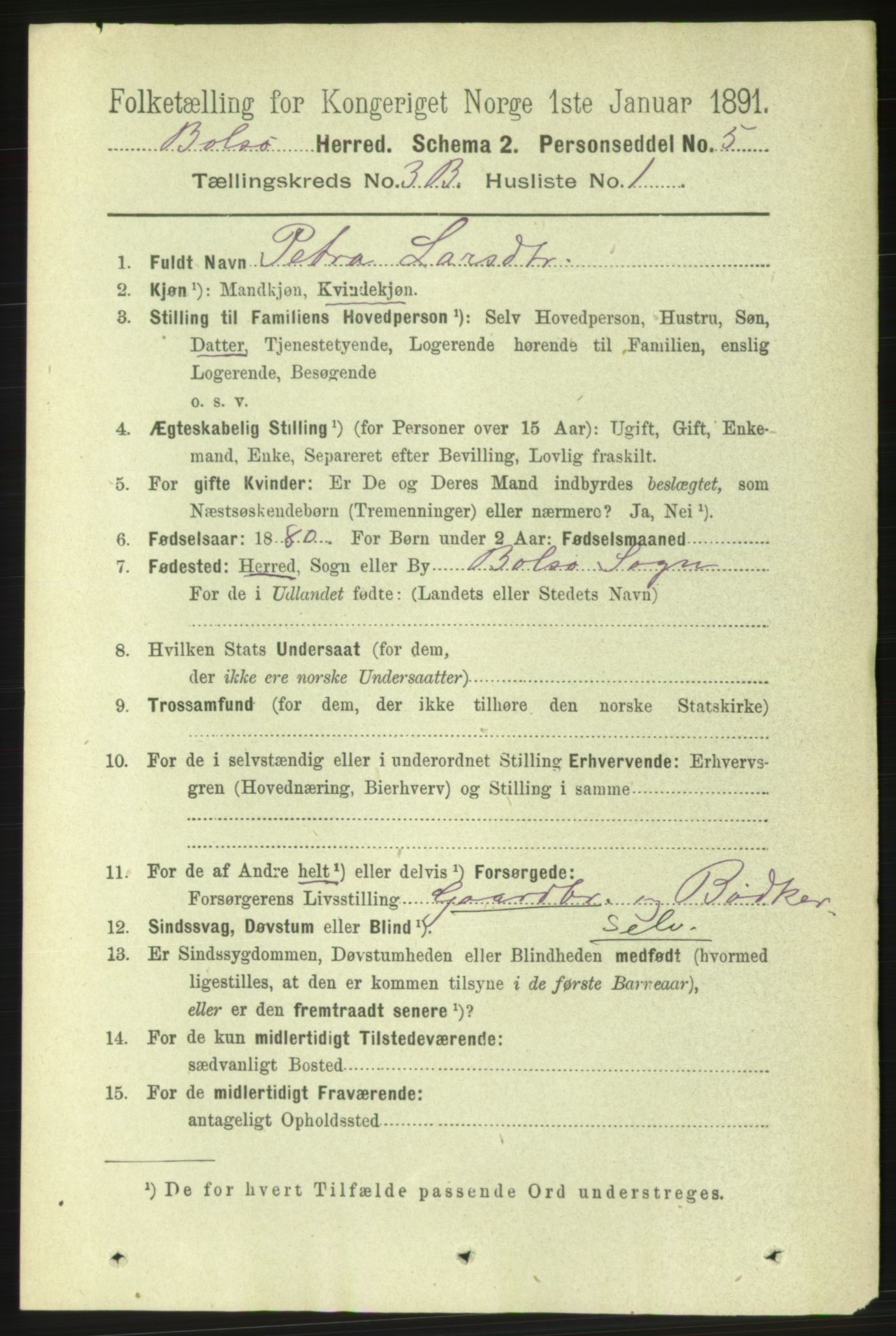 RA, 1891 census for 1544 Bolsøy, 1891, p. 2093