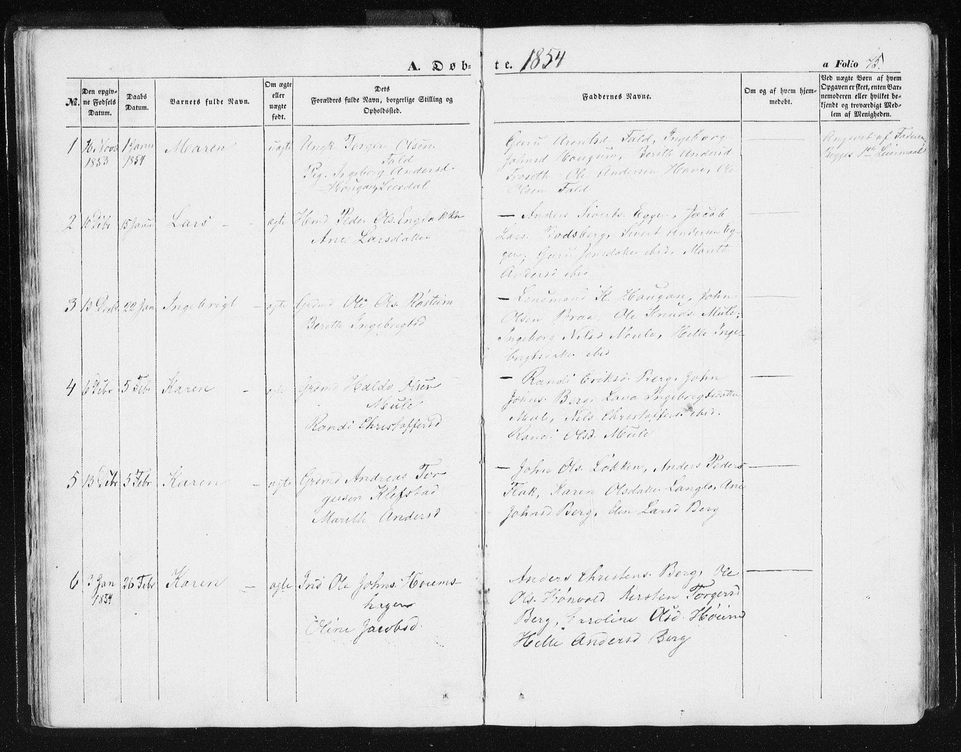Ministerialprotokoller, klokkerbøker og fødselsregistre - Sør-Trøndelag, SAT/A-1456/612/L0376: Parish register (official) no. 612A08, 1846-1859, p. 45