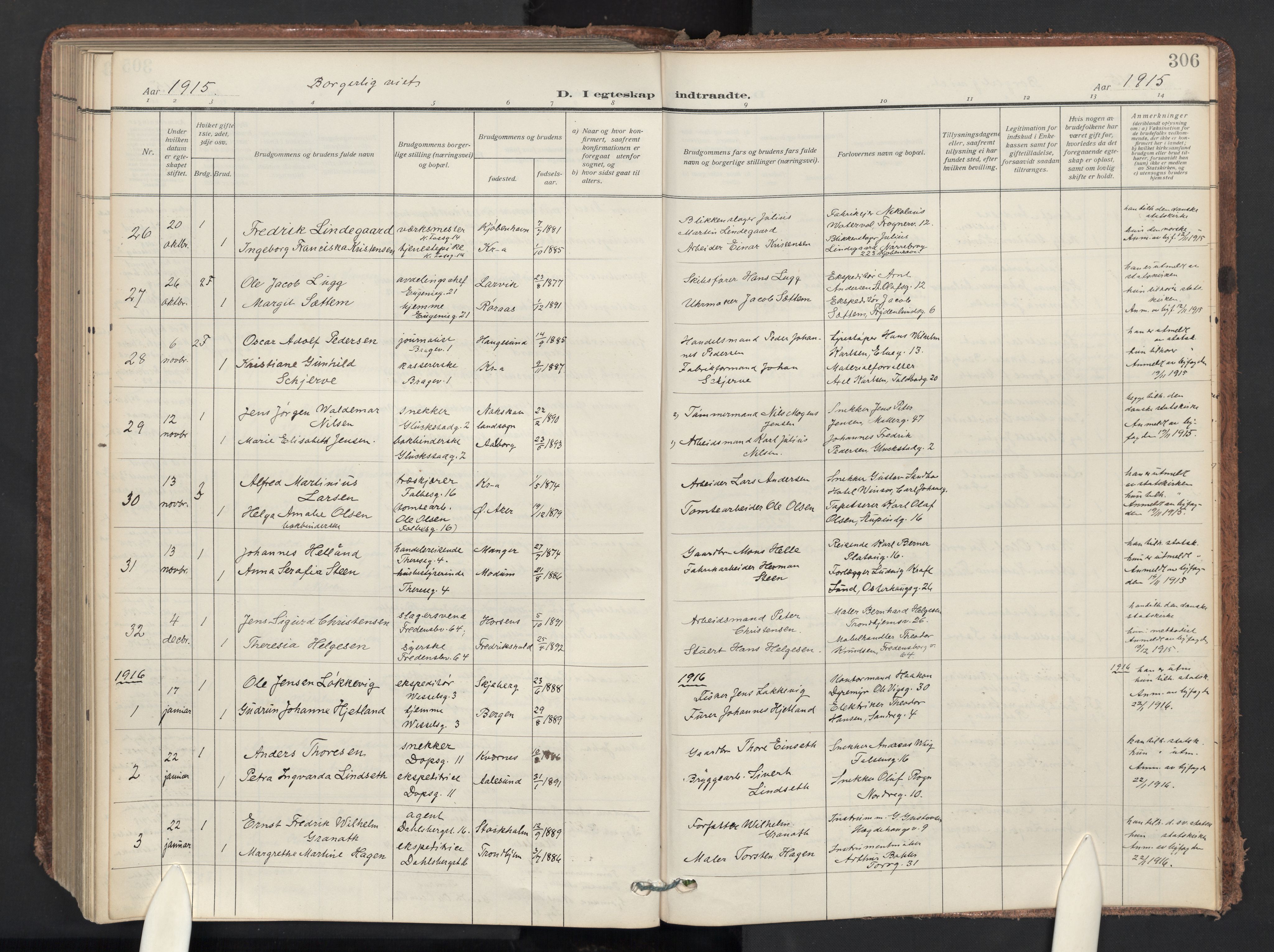 Gamle Aker prestekontor Kirkebøker, AV/SAO-A-10617a/F/L0015: Parish register (official) no. 15, 1911-1924, p. 306