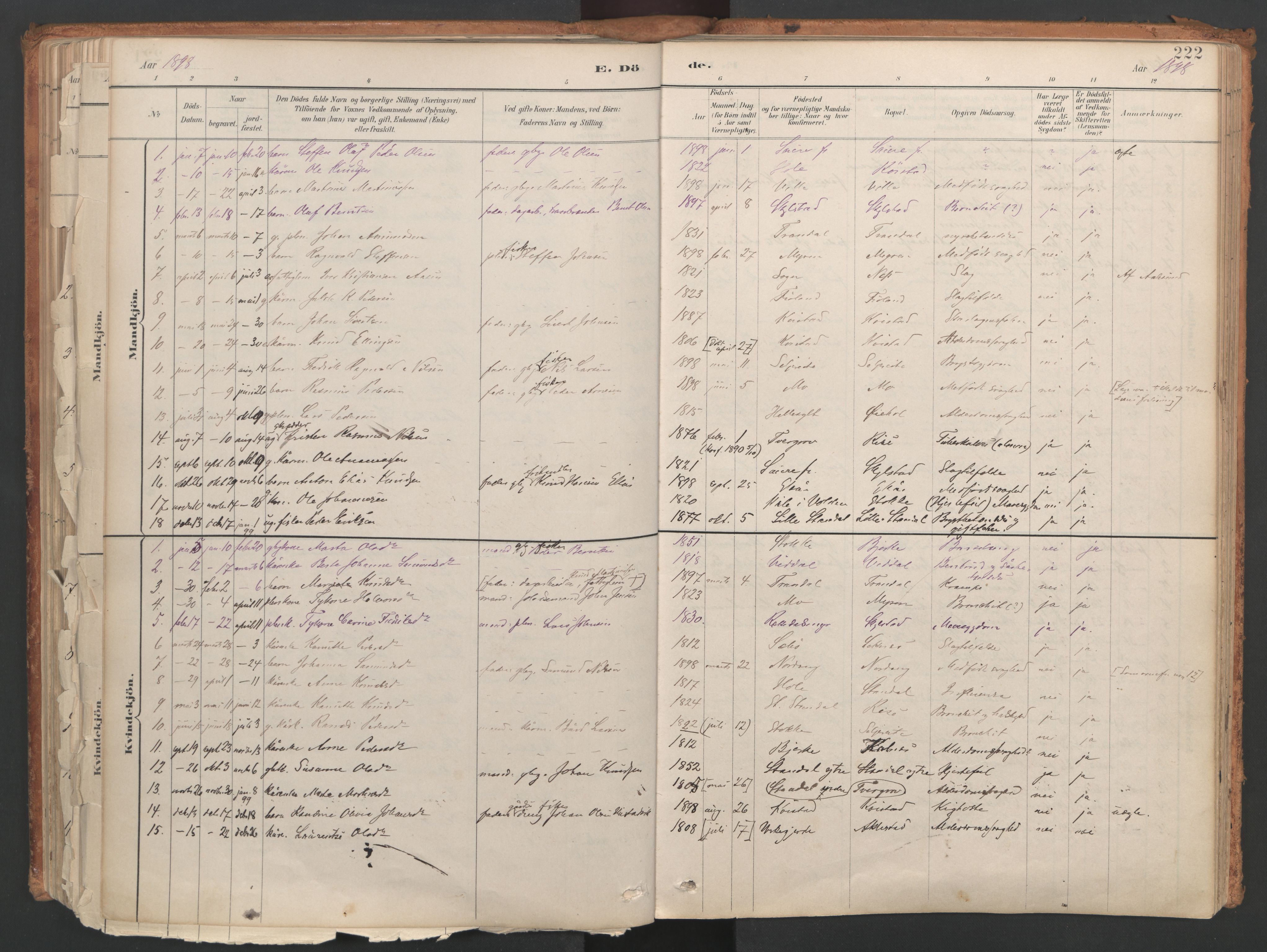 Ministerialprotokoller, klokkerbøker og fødselsregistre - Møre og Romsdal, SAT/A-1454/515/L0211: Parish register (official) no. 515A07, 1886-1910, p. 222