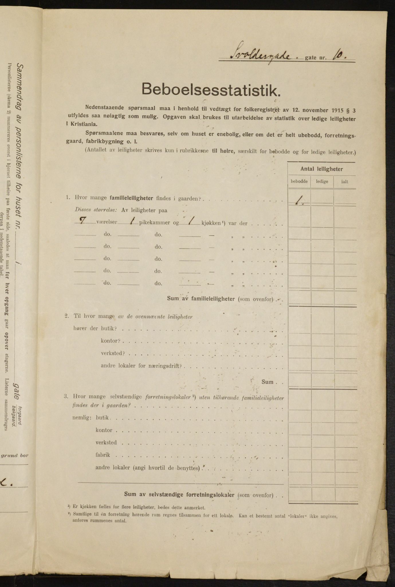 OBA, Municipal Census 1916 for Kristiania, 1916, p. 109288