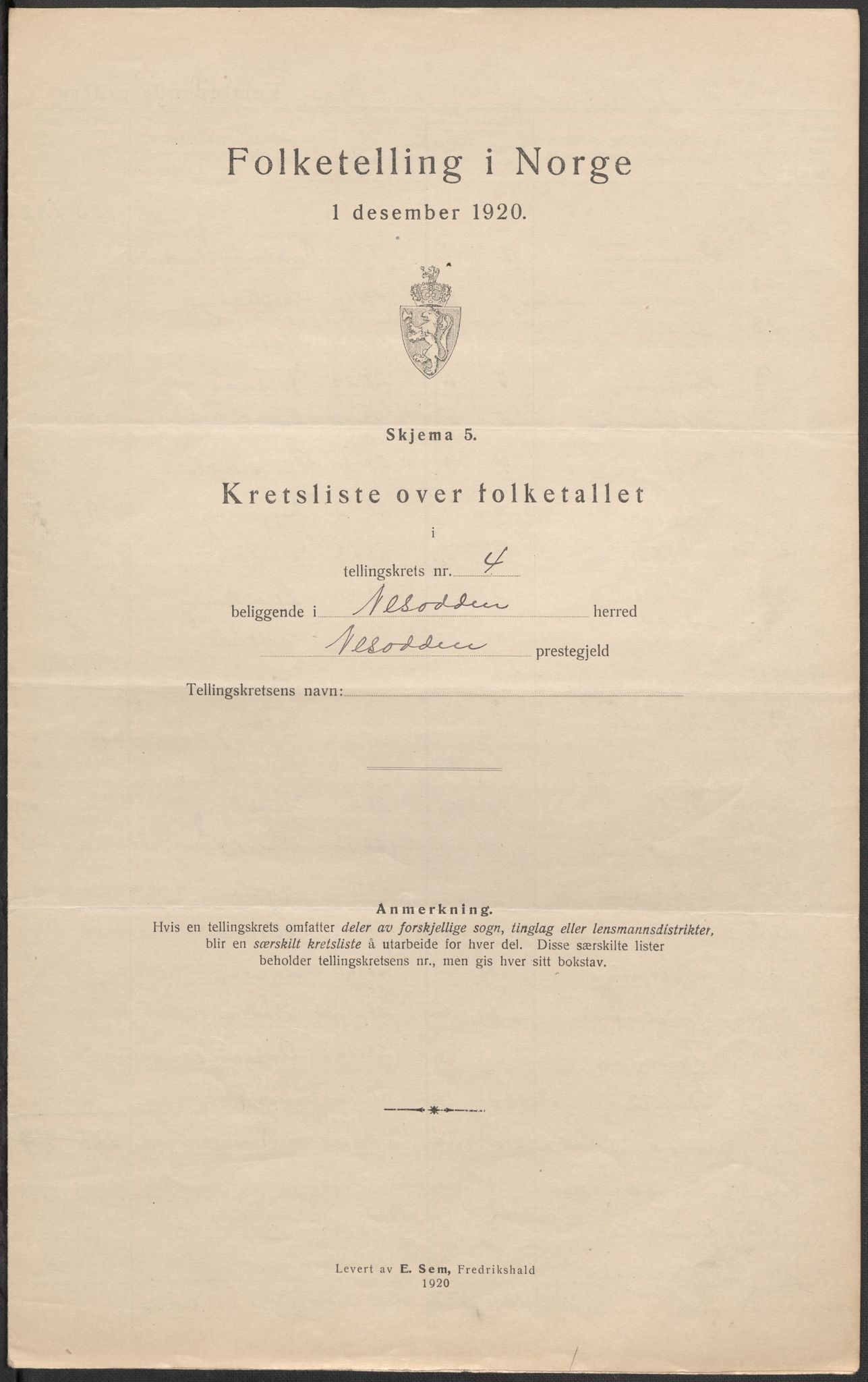 SAO, 1920 census for Nesodden, 1920, p. 22
