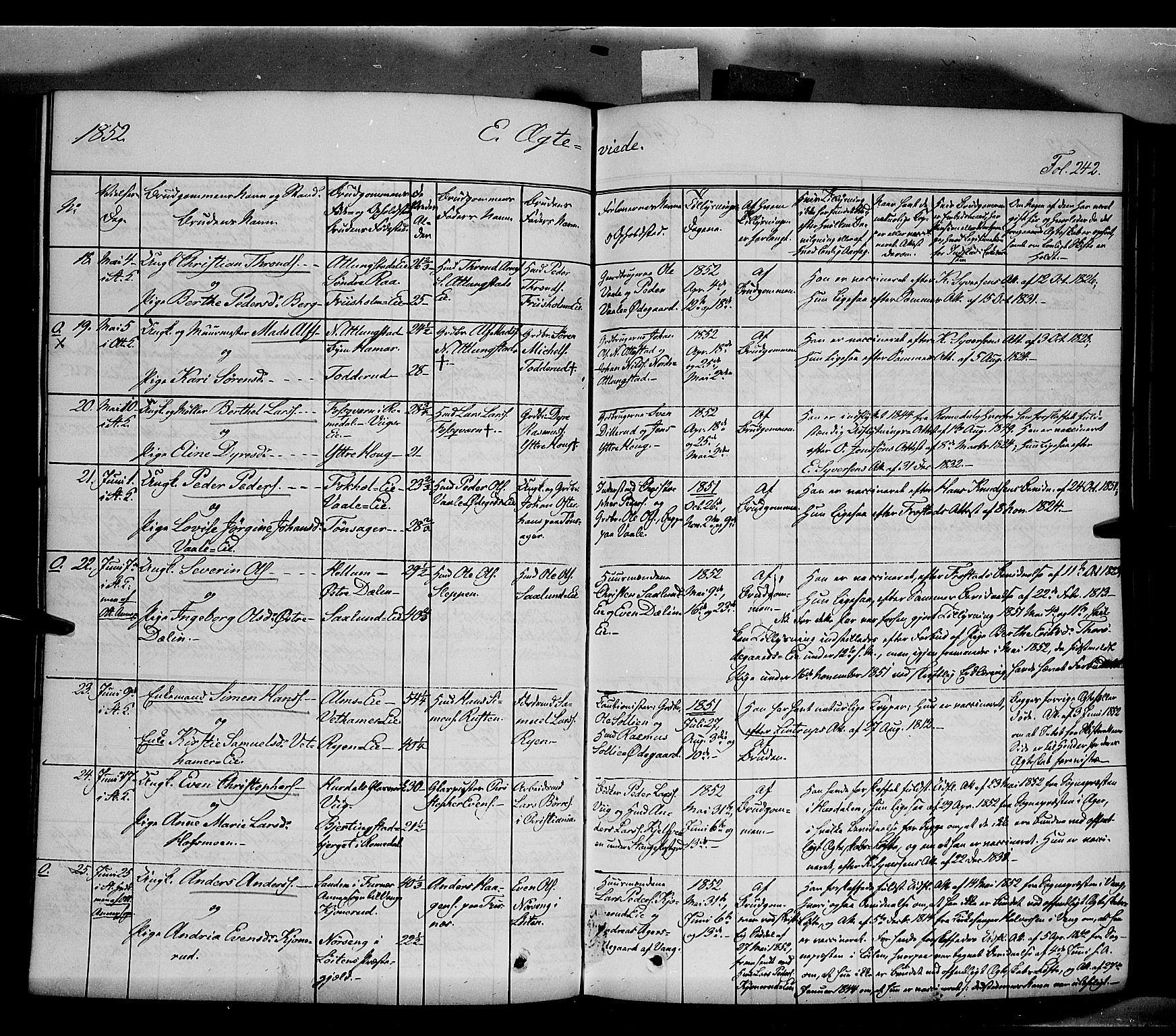 Stange prestekontor, SAH/PREST-002/K/L0011: Parish register (official) no. 11, 1846-1852, p. 242