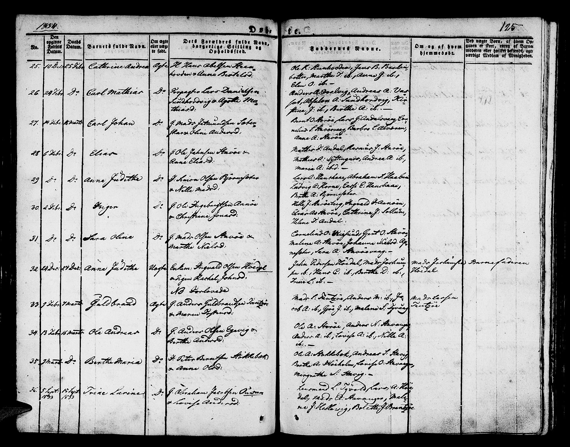 Kinn sokneprestembete, AV/SAB-A-80801/H/Haa/Haaa/L0004/0001: Parish register (official) no. A 4I, 1822-1840, p. 125