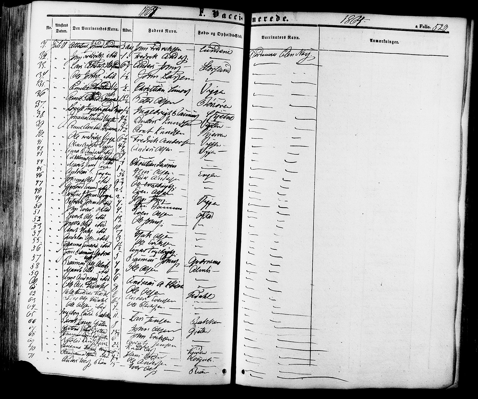Ministerialprotokoller, klokkerbøker og fødselsregistre - Sør-Trøndelag, SAT/A-1456/665/L0772: Parish register (official) no. 665A07, 1856-1878, p. 523