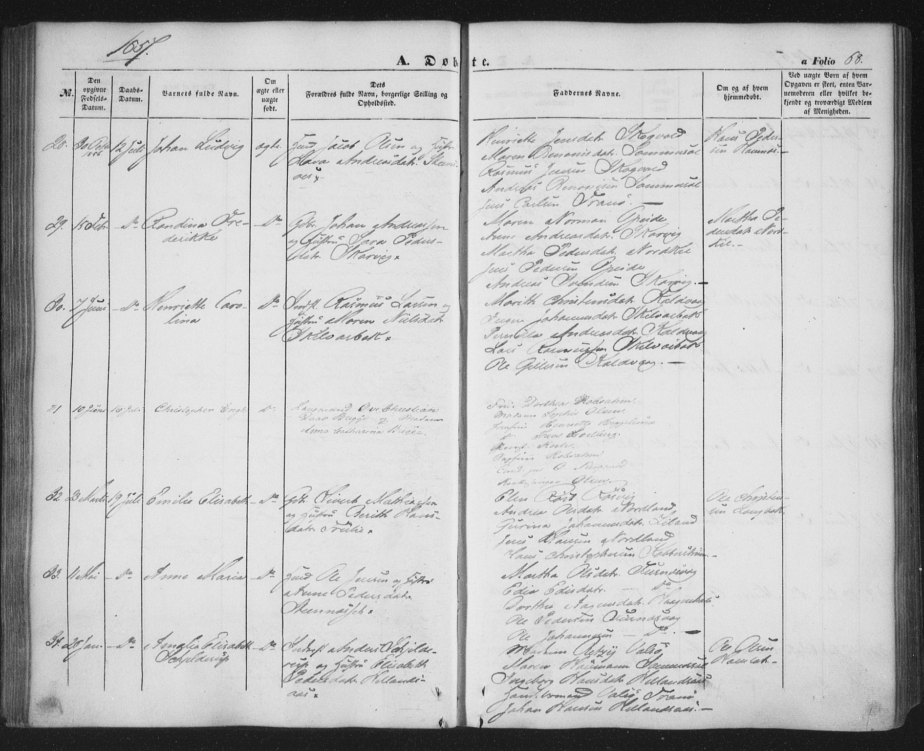 Ministerialprotokoller, klokkerbøker og fødselsregistre - Nordland, SAT/A-1459/859/L0844: Parish register (official) no. 859A04, 1849-1862, p. 68