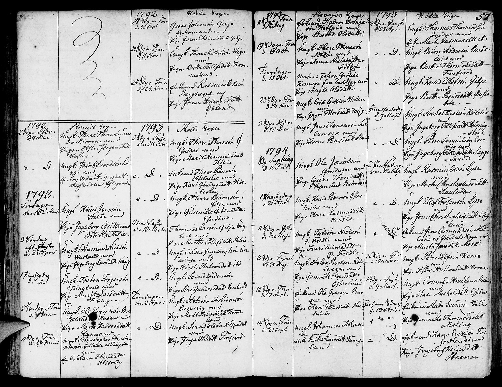 Strand sokneprestkontor, AV/SAST-A-101828/H/Ha/Haa/L0003: Parish register (official) no. A 3, 1769-1816, p. 57