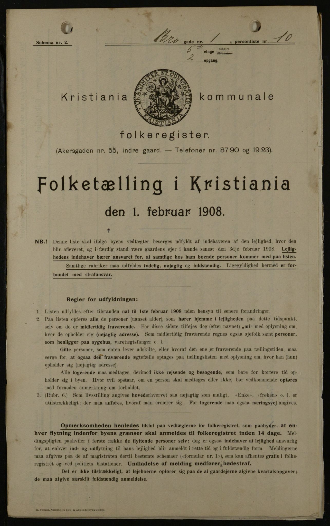 OBA, Municipal Census 1908 for Kristiania, 1908, p. 9222