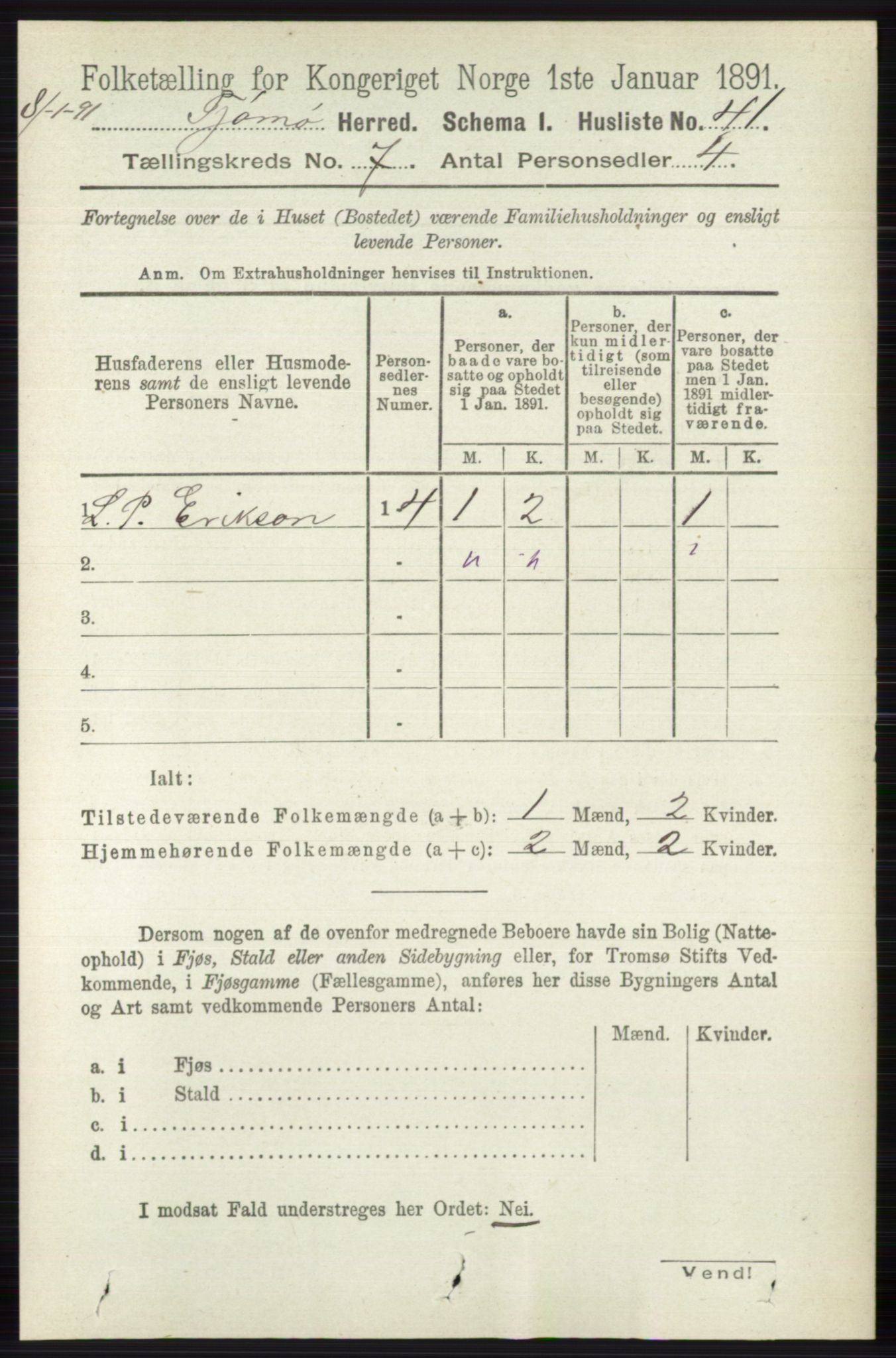 RA, 1891 census for 0723 Tjøme, 1891, p. 2453