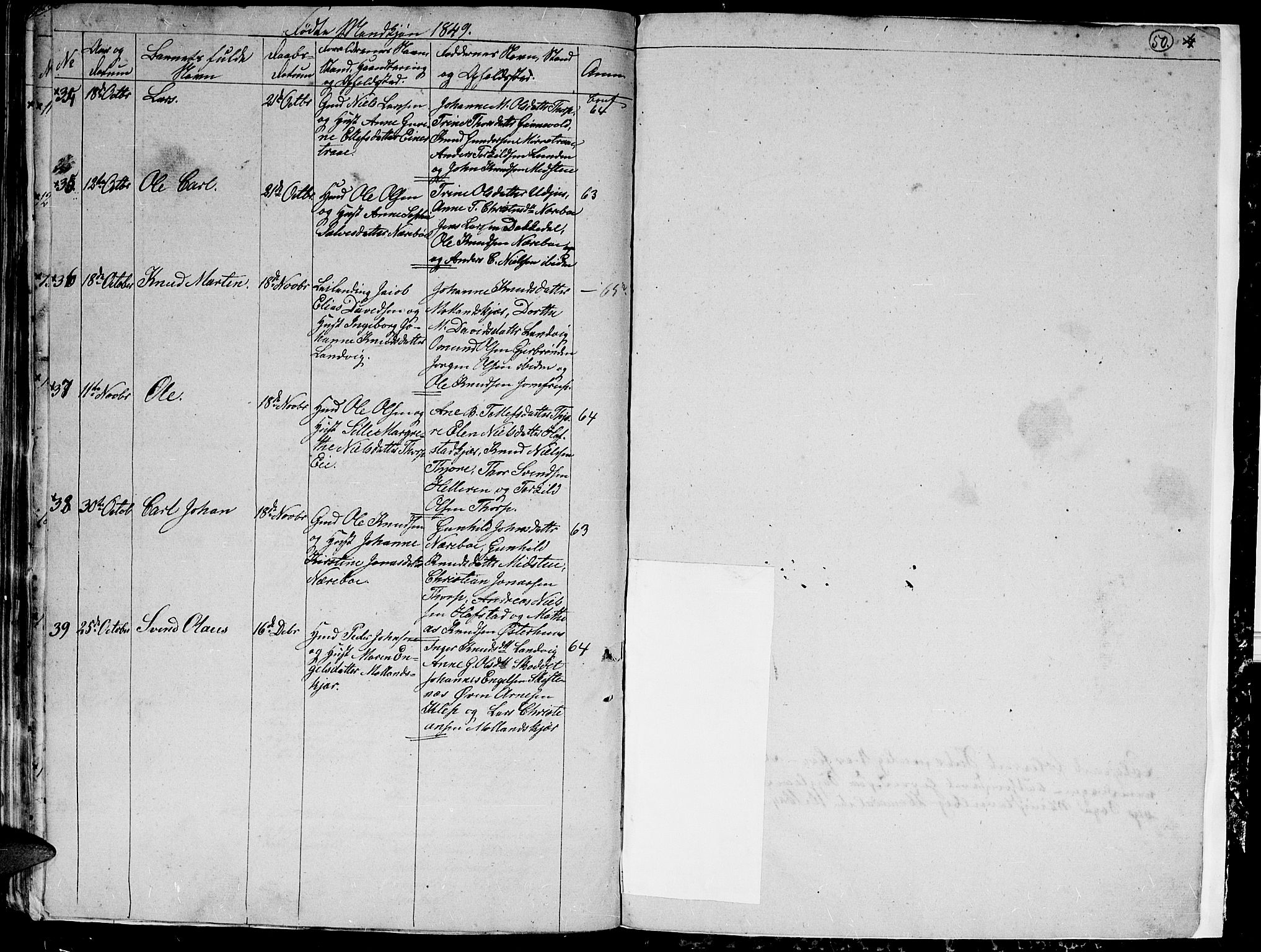 Hommedal sokneprestkontor, AV/SAK-1111-0023/F/Fb/Fbb/L0004: Parish register (copy) no. B 4, 1836-1849, p. 50