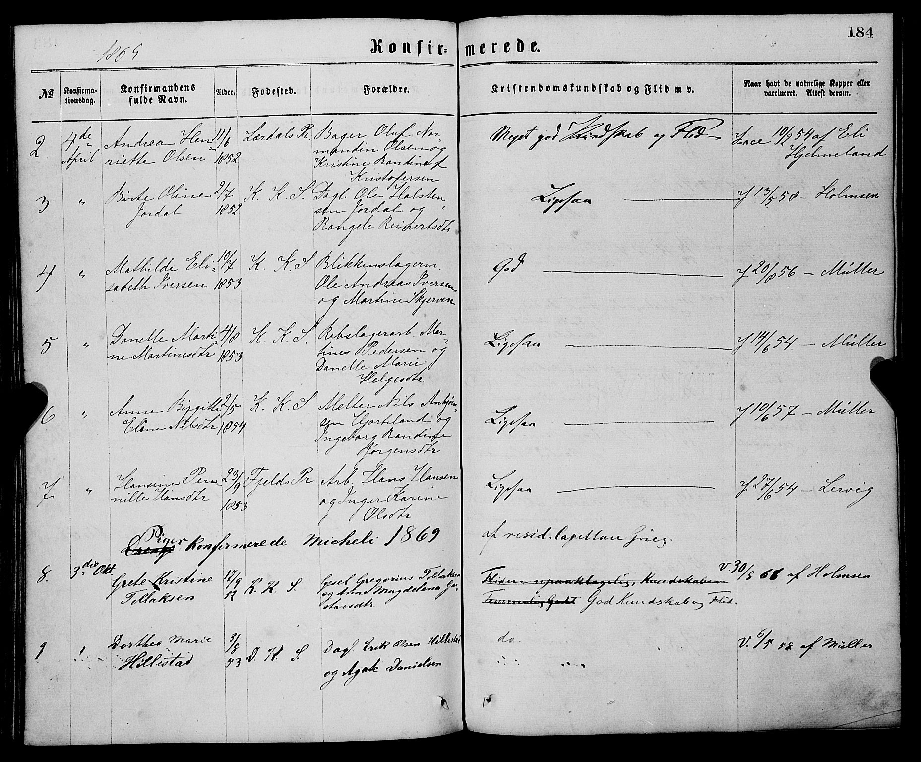 Sandviken Sokneprestembete, SAB/A-77601/H/Ha/L0001: Parish register (official) no. A 1, 1867-1877, p. 184