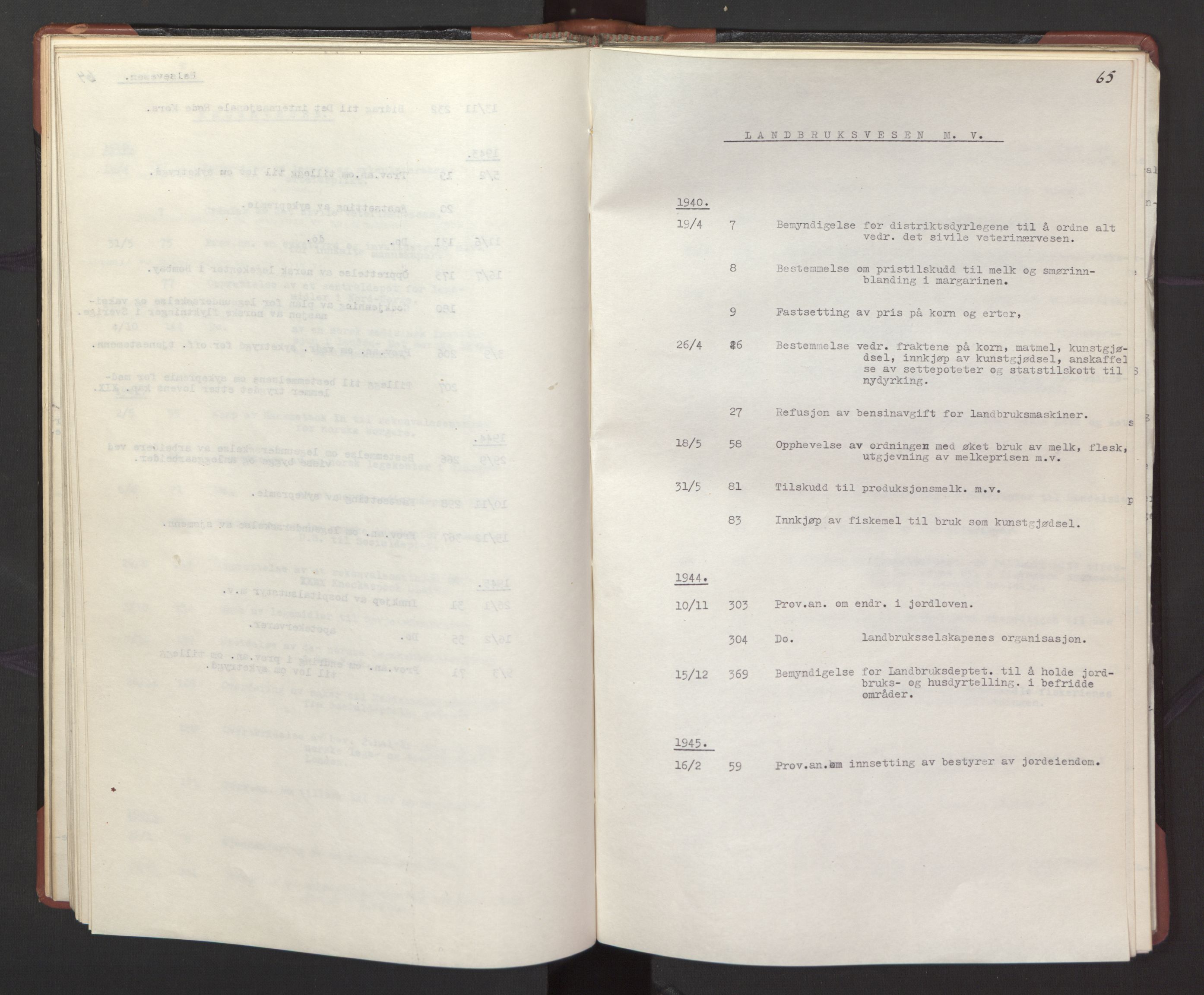 Statsrådssekretariatet, RA/S-1001/A/Ac/L0127: Register 9/4-25/5, 1940-1945, p. 70