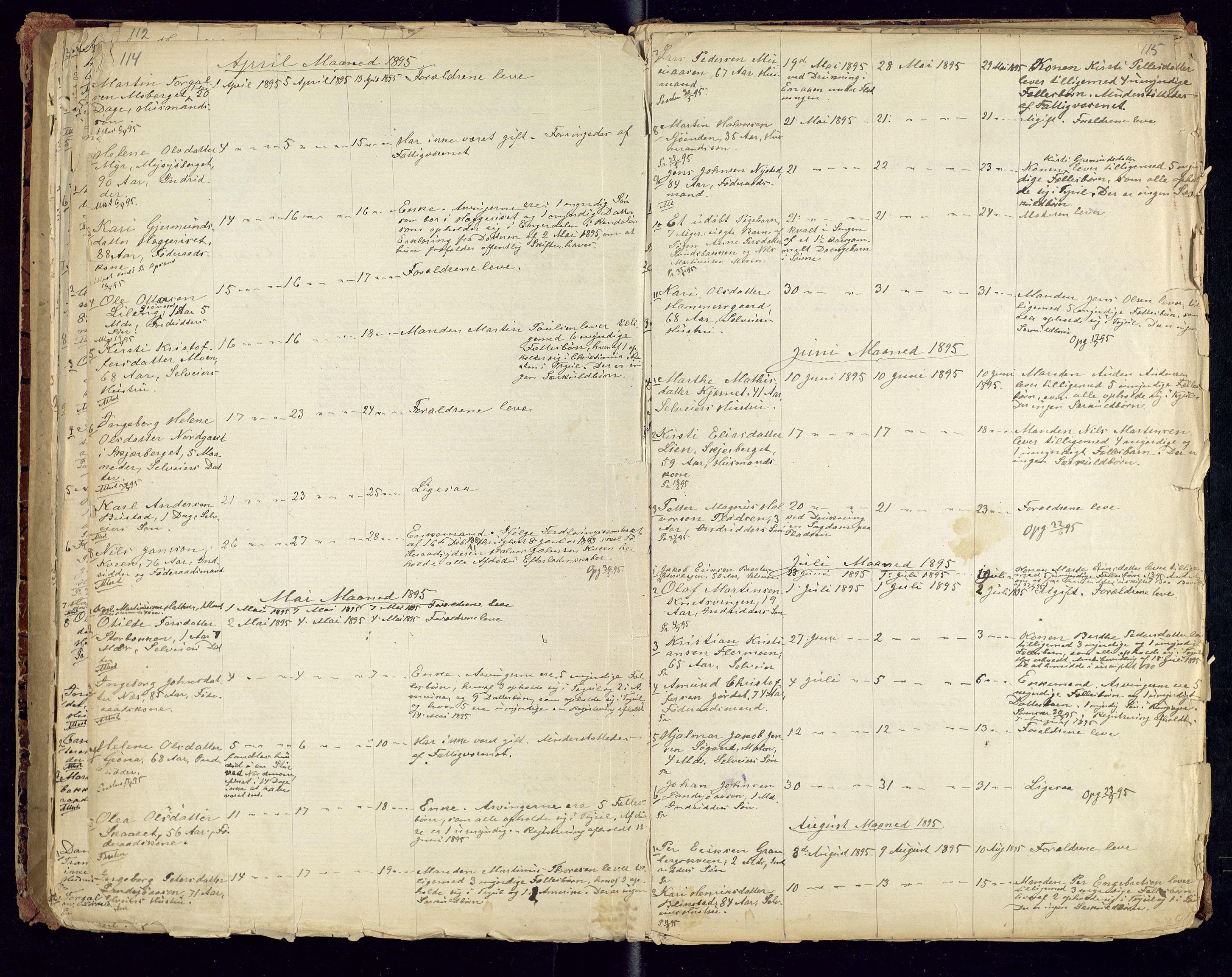 Trysil lensmannskontor, SAH/LHT-026/H/Ha/L0001: Dødsfallsprotokoll, 1875-1901, p. 114-115