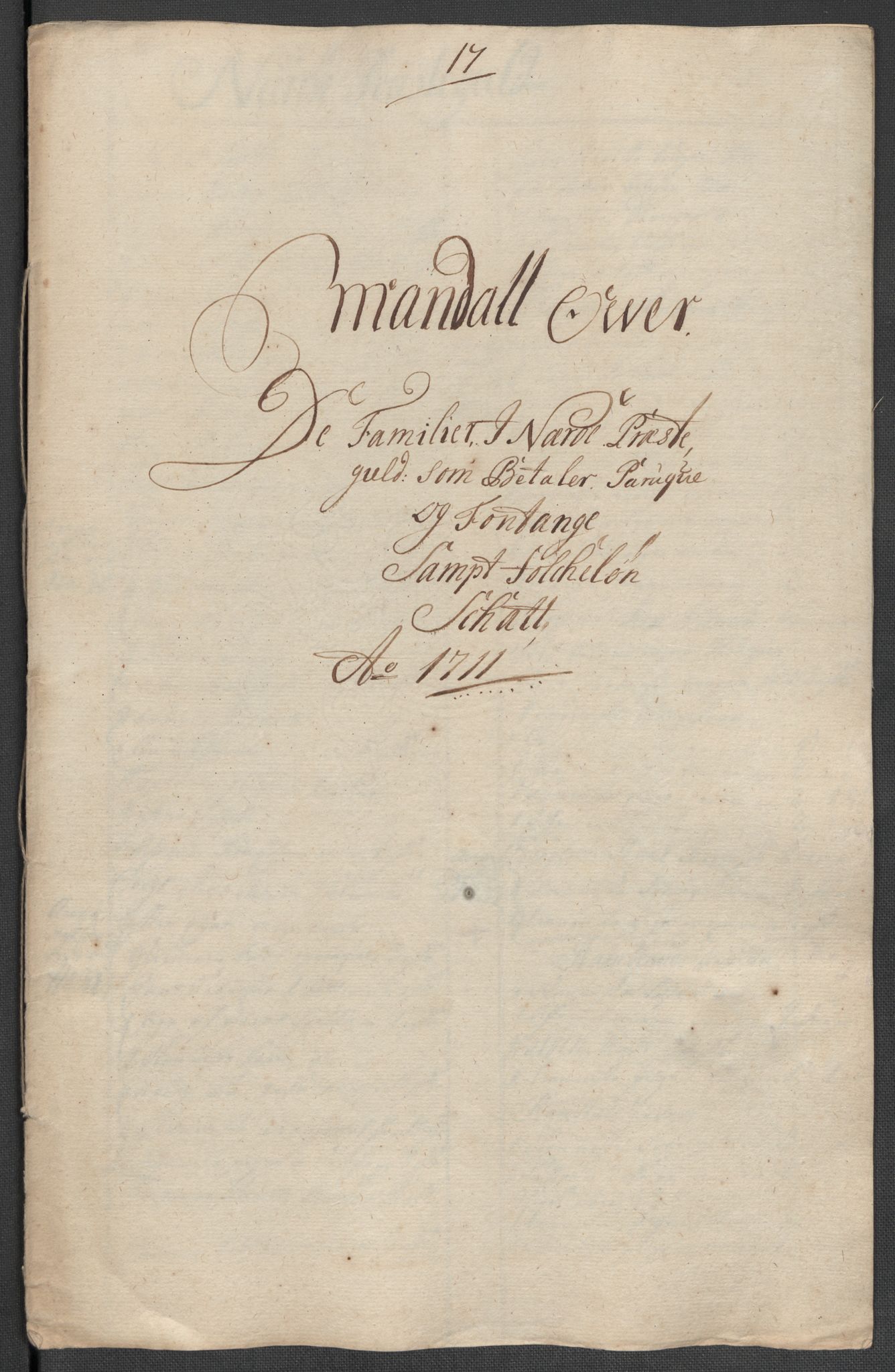 Rentekammeret inntil 1814, Reviderte regnskaper, Fogderegnskap, RA/EA-4092/R64/L4432: Fogderegnskap Namdal, 1711, p. 391