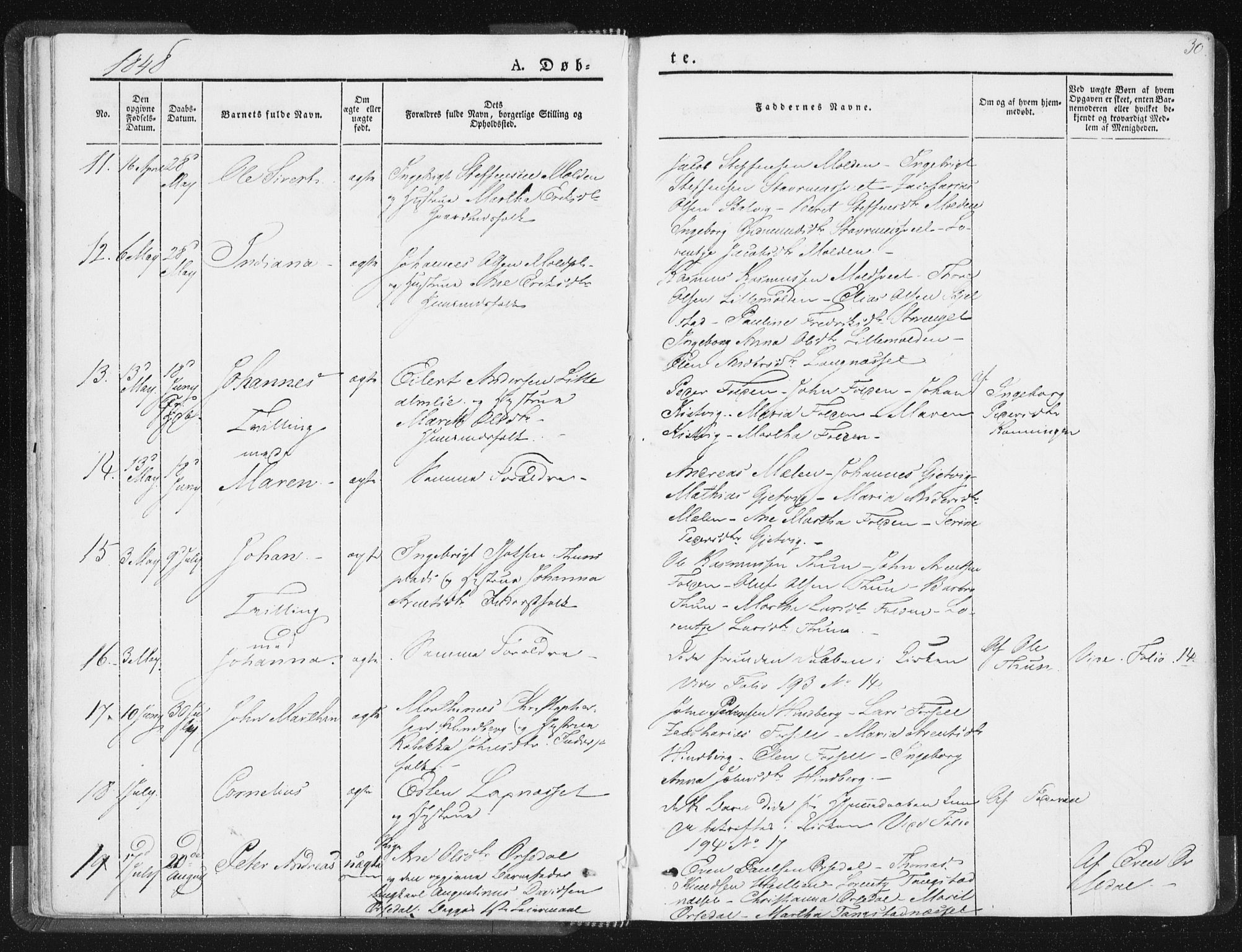 Ministerialprotokoller, klokkerbøker og fødselsregistre - Nord-Trøndelag, SAT/A-1458/744/L0418: Parish register (official) no. 744A02, 1843-1866, p. 30