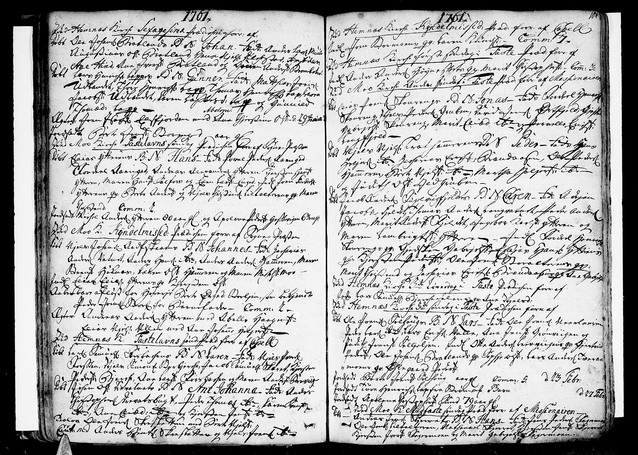 Ministerialprotokoller, klokkerbøker og fødselsregistre - Nordland, SAT/A-1459/825/L0348: Parish register (official) no. 825A04, 1752-1788, p. 104