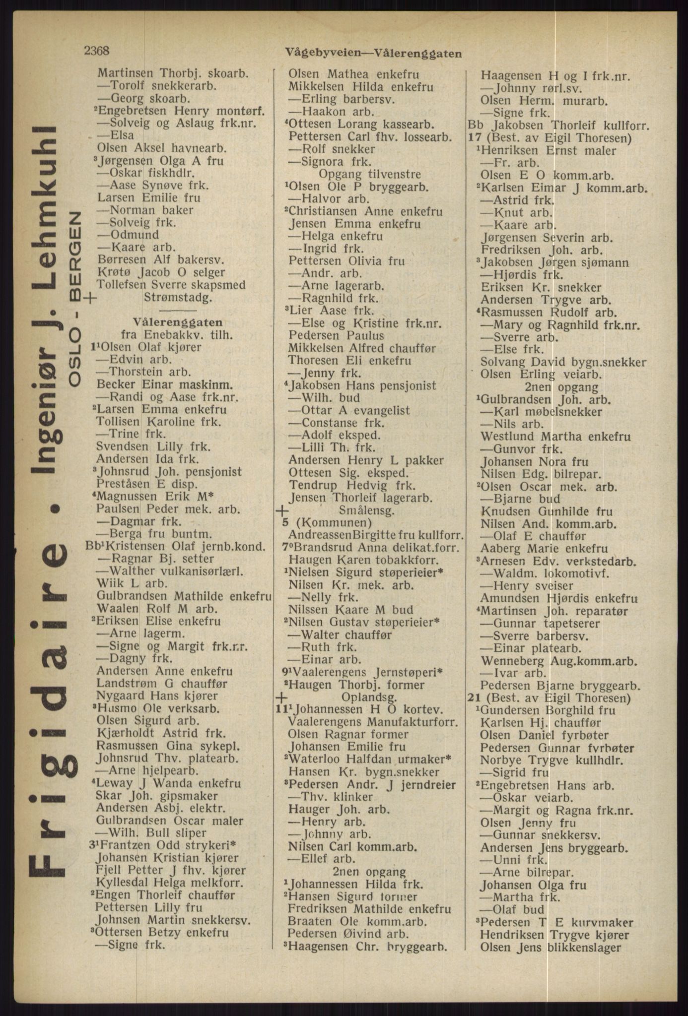 Kristiania/Oslo adressebok, PUBL/-, 1936, p. 2368