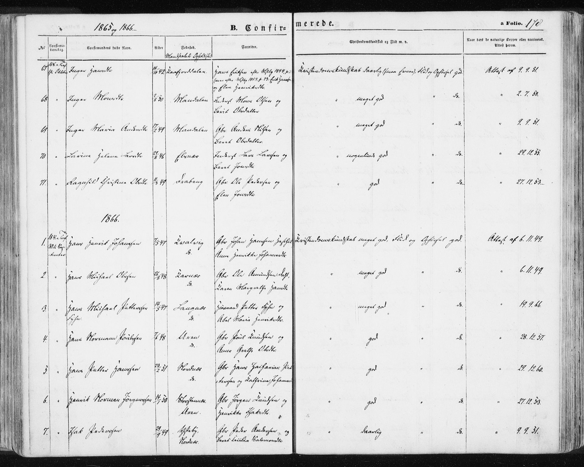 Lyngen sokneprestembete, SATØ/S-1289/H/He/Hea/L0005kirke: Parish register (official) no. 5, 1859-1869, p. 178