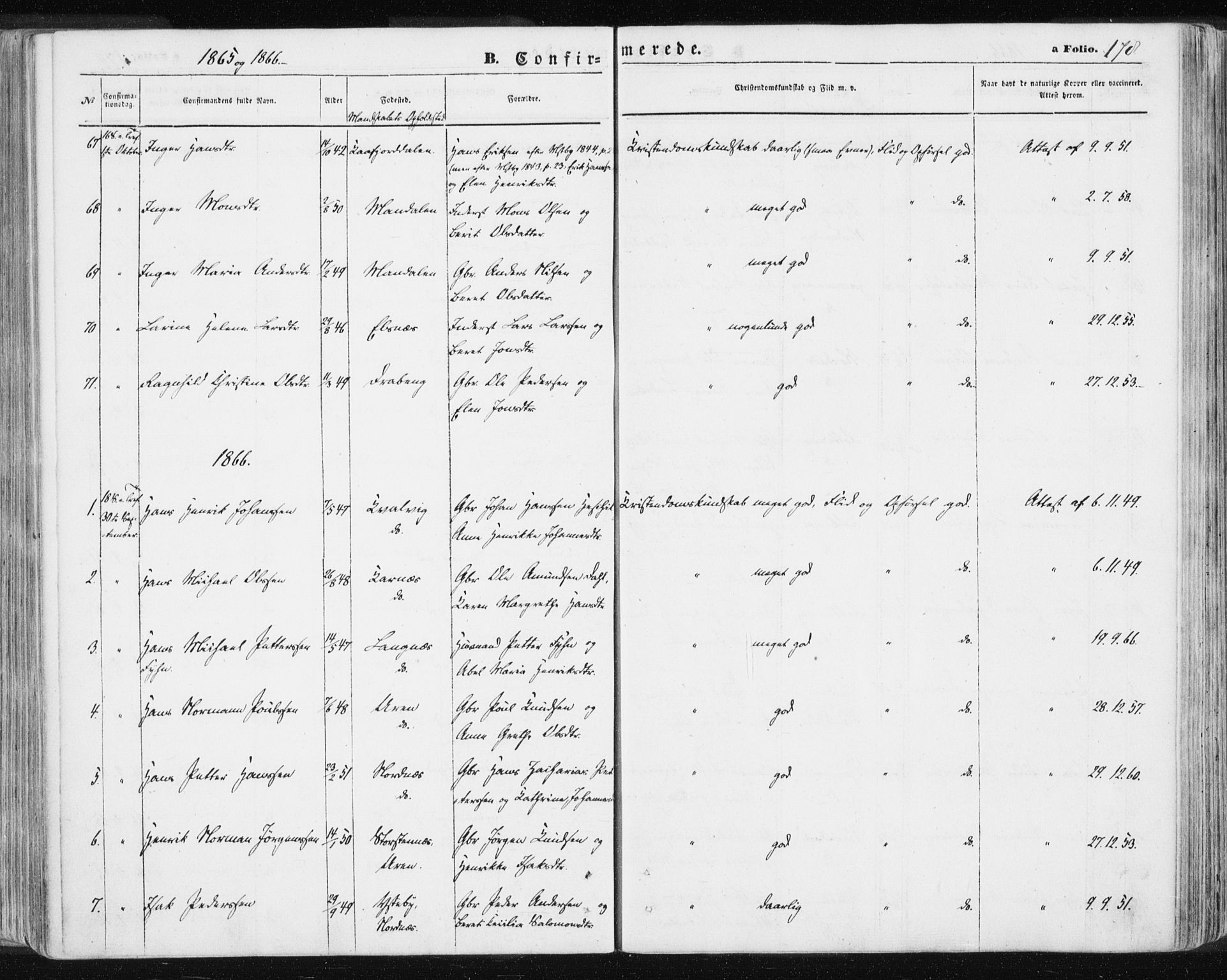 Lyngen sokneprestembete, AV/SATØ-S-1289/H/He/Hea/L0005kirke: Parish register (official) no. 5, 1859-1869, p. 178