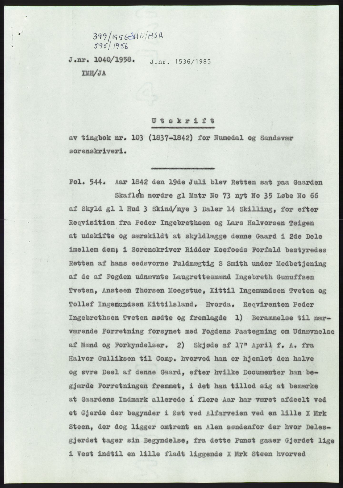 Statsarkivet i Kongsberg, SAKO/A-0001, 1955-1956, p. 494