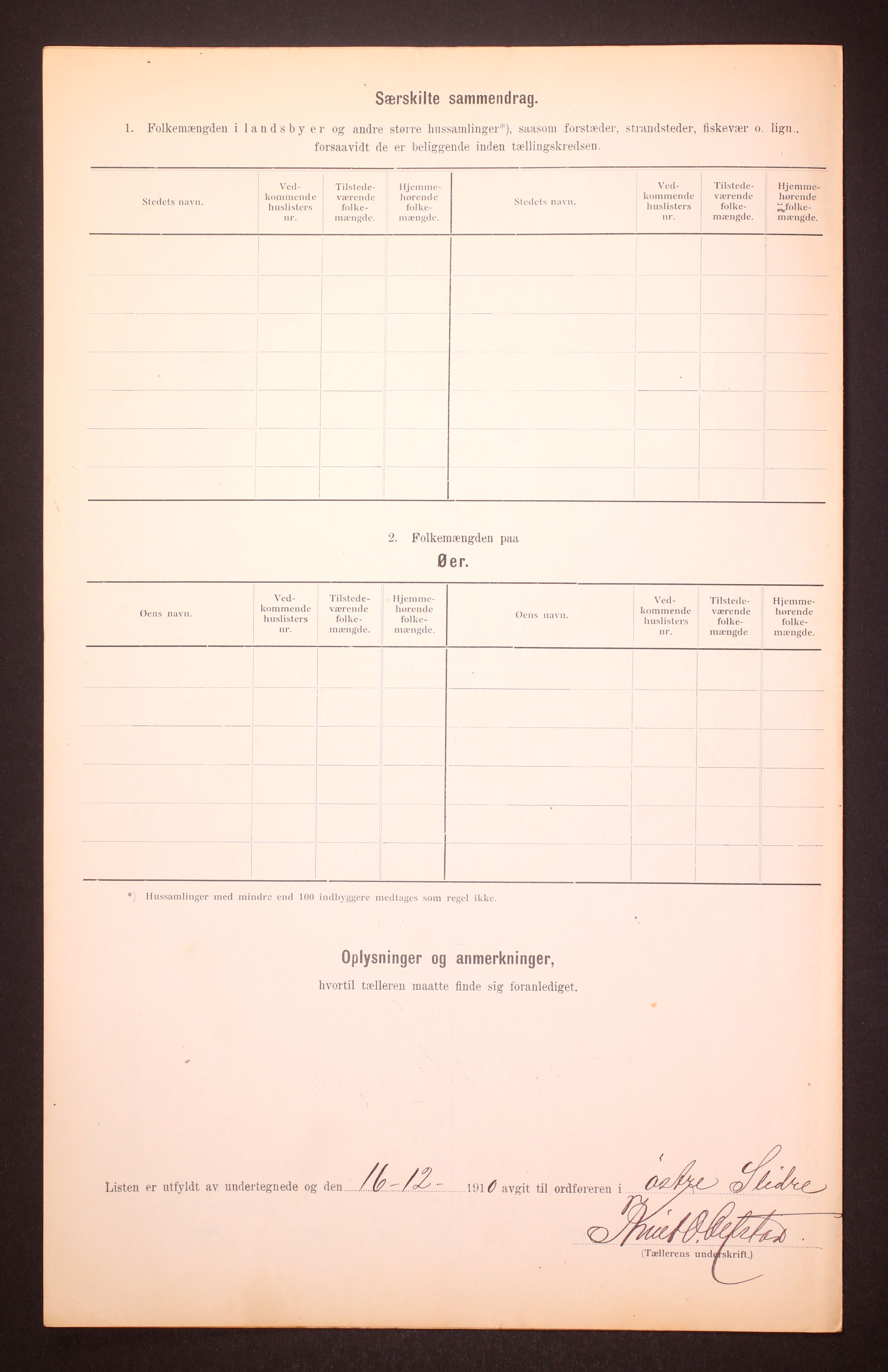 RA, 1910 census for Øystre Slidre, 1910, p. 30