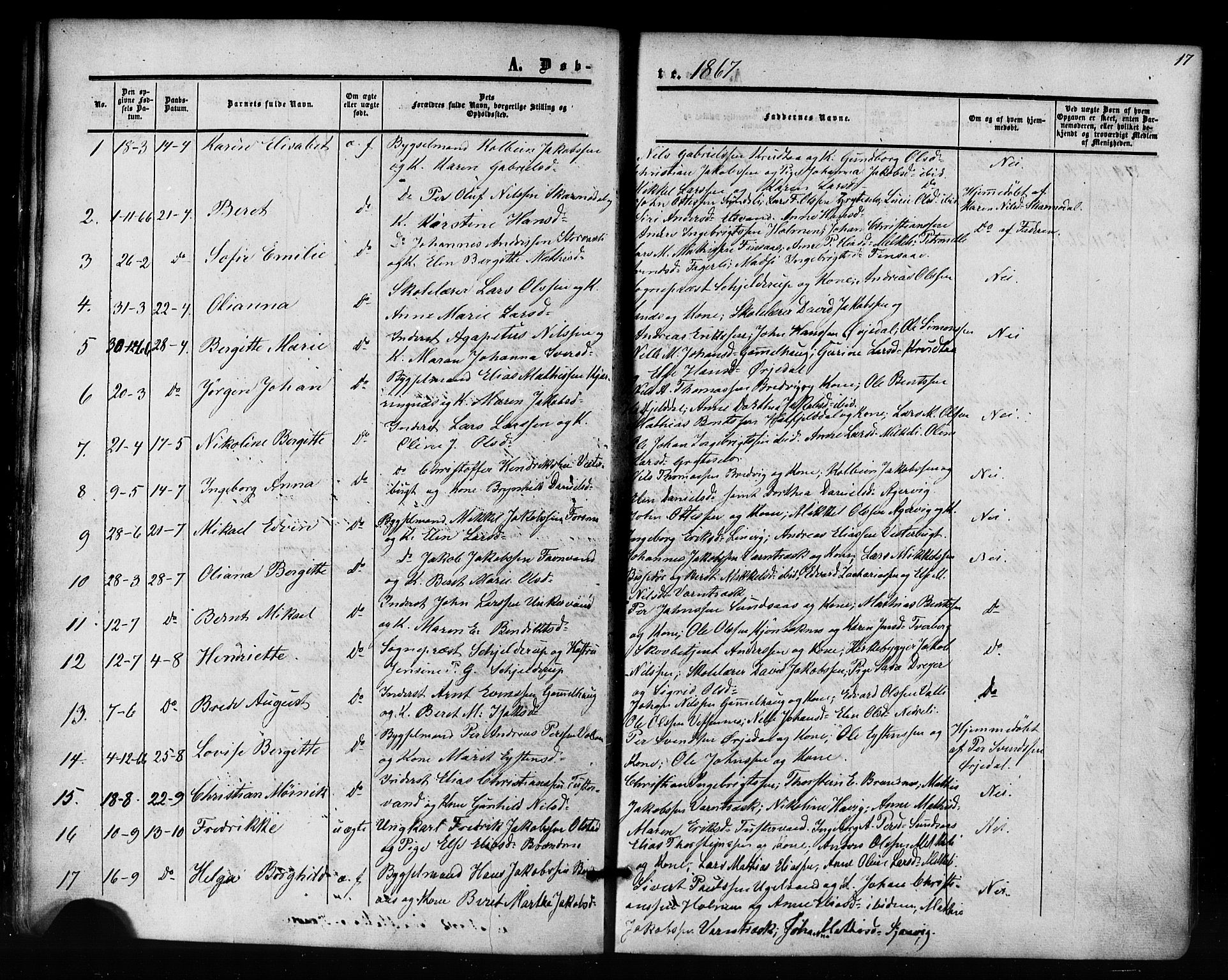 Ministerialprotokoller, klokkerbøker og fødselsregistre - Nordland, AV/SAT-A-1459/823/L0324: Parish register (official) no. 823A01, 1860-1878, p. 17