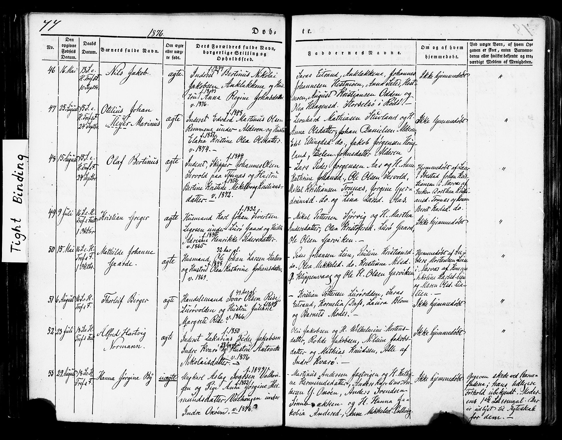 Ministerialprotokoller, klokkerbøker og fødselsregistre - Nordland, SAT/A-1459/839/L0567: Parish register (official) no. 839A04, 1863-1879, p. 77