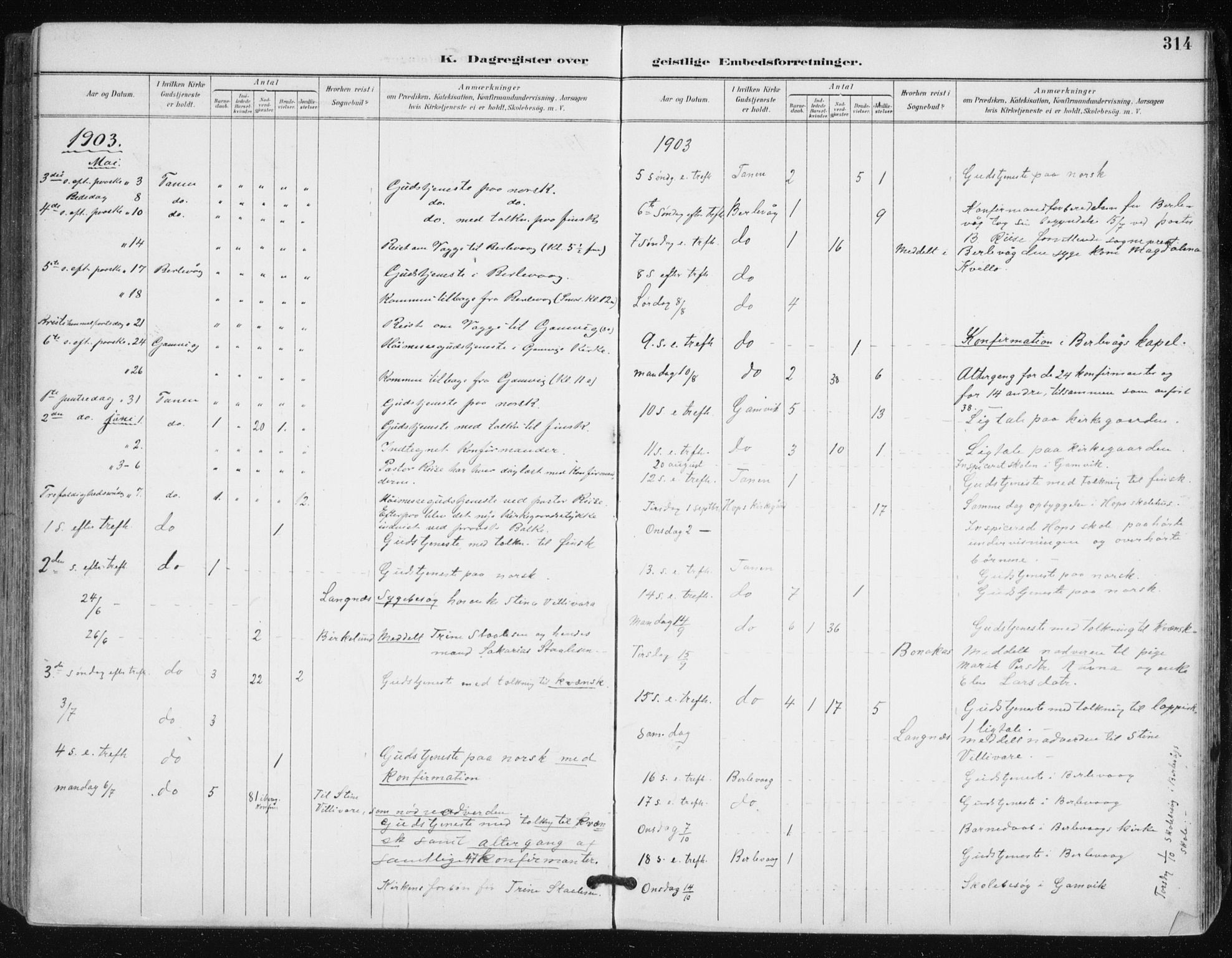 Tana sokneprestkontor, AV/SATØ-S-1334/H/Ha/L0005kirke: Parish register (official) no. 5, 1891-1903, p. 314