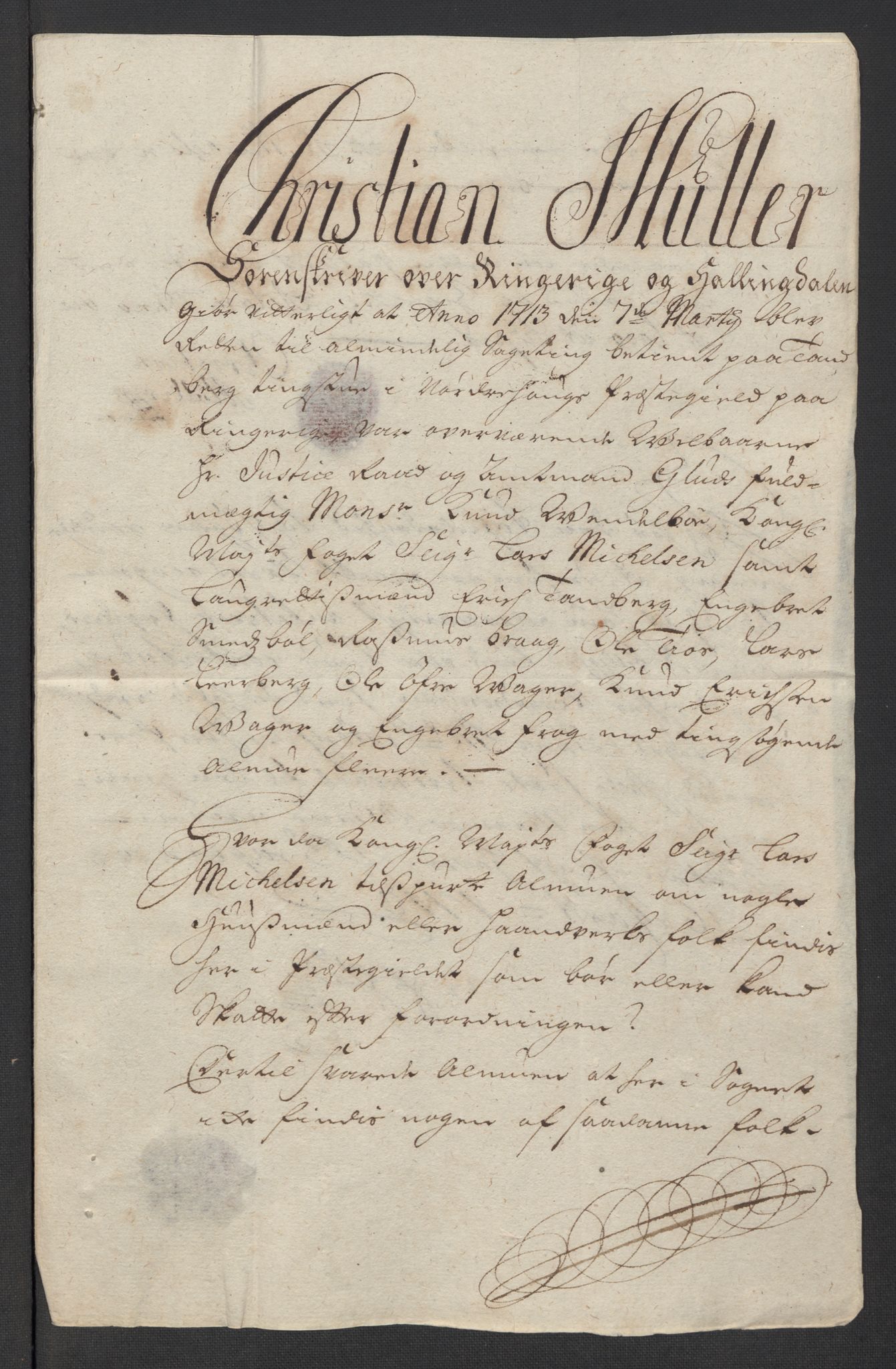 Rentekammeret inntil 1814, Reviderte regnskaper, Fogderegnskap, RA/EA-4092/R23/L1470: Fogderegnskap Ringerike og Hallingdal, 1712, p. 50