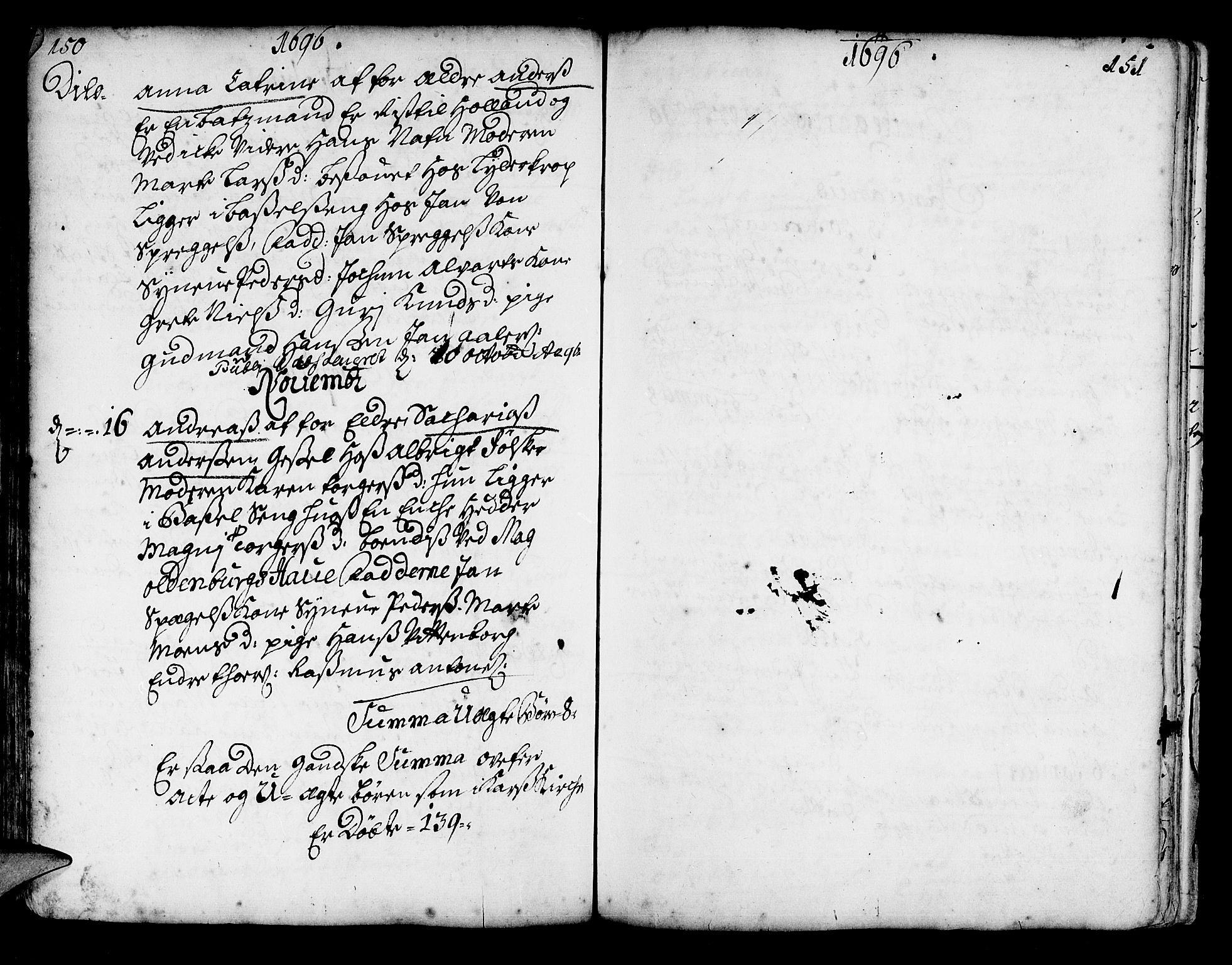 Korskirken sokneprestembete, SAB/A-76101/H/Haa/L0002: Parish register (official) no. A 2, 1688-1697, p. 150-151