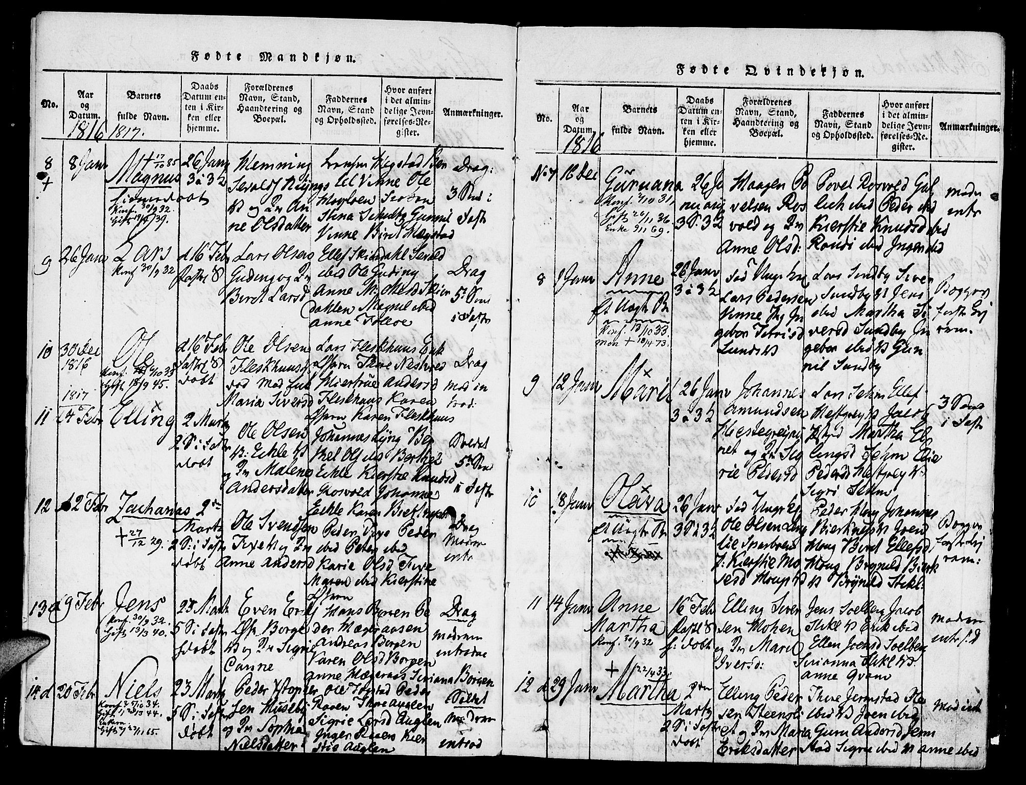 Ministerialprotokoller, klokkerbøker og fødselsregistre - Nord-Trøndelag, SAT/A-1458/723/L0234: Parish register (official) no. 723A05 /1, 1816-1840, p. 2b